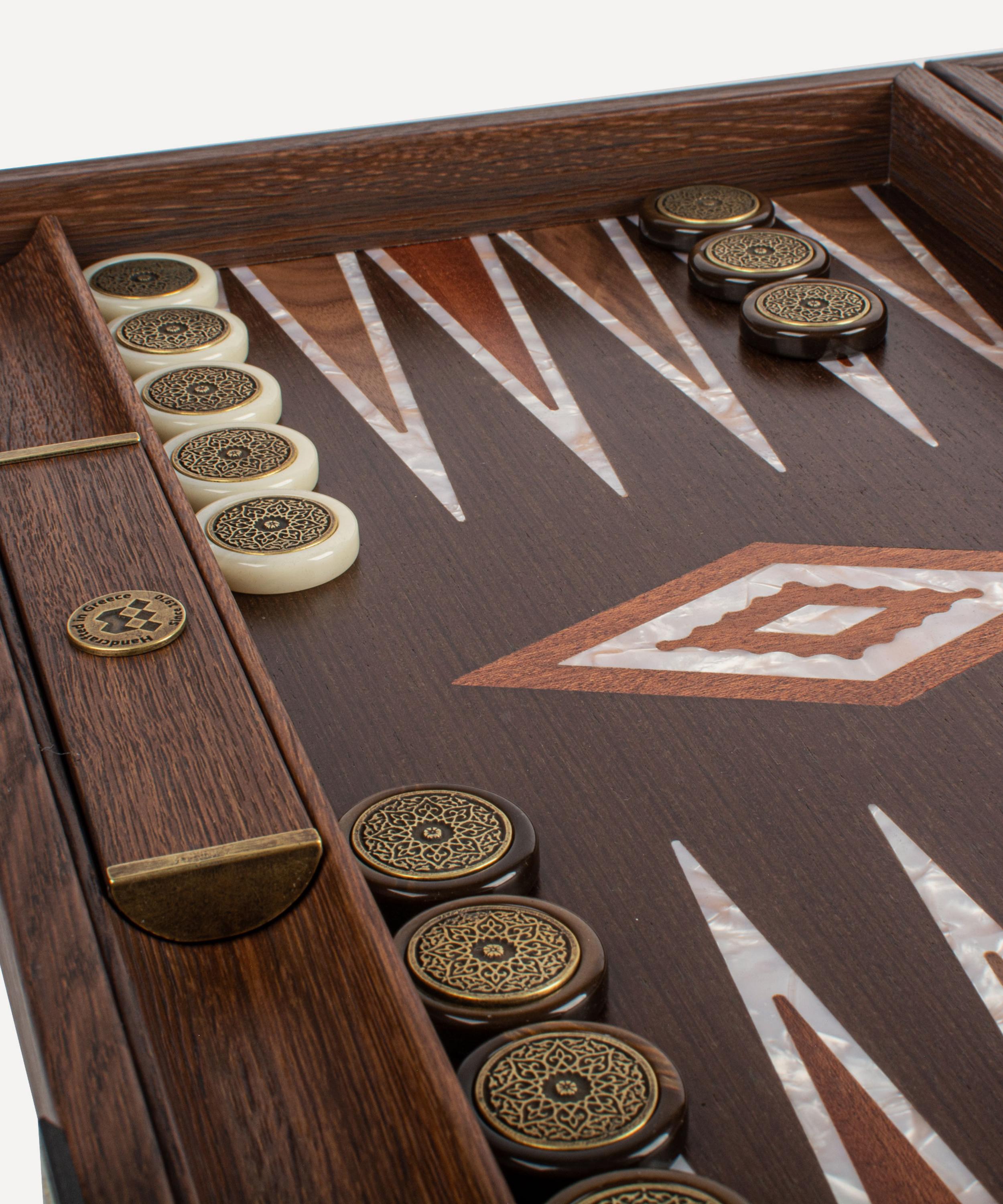 Manopoulos - Handcrafted Natural Burl Backgammon Set image number 3