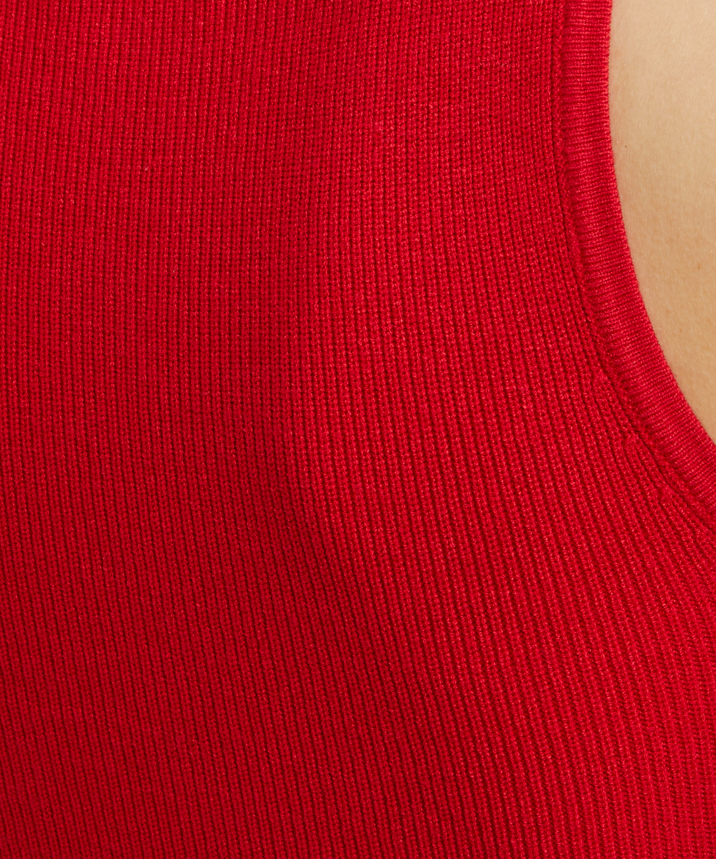 AEXAE - Red Rib Knit Top image number 4