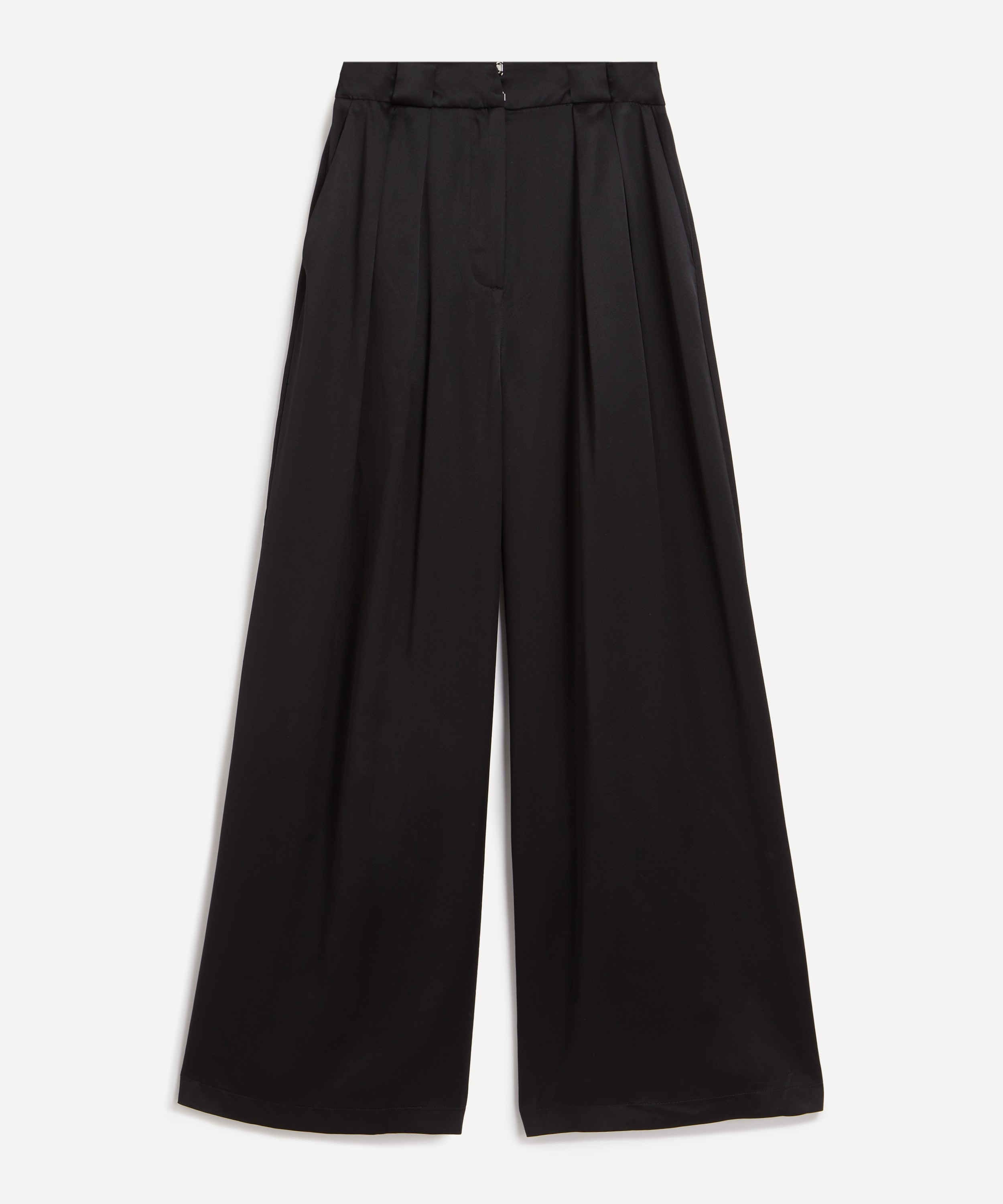 AEXAE - Silk Pleated Wide-Leg Trousers image number 0