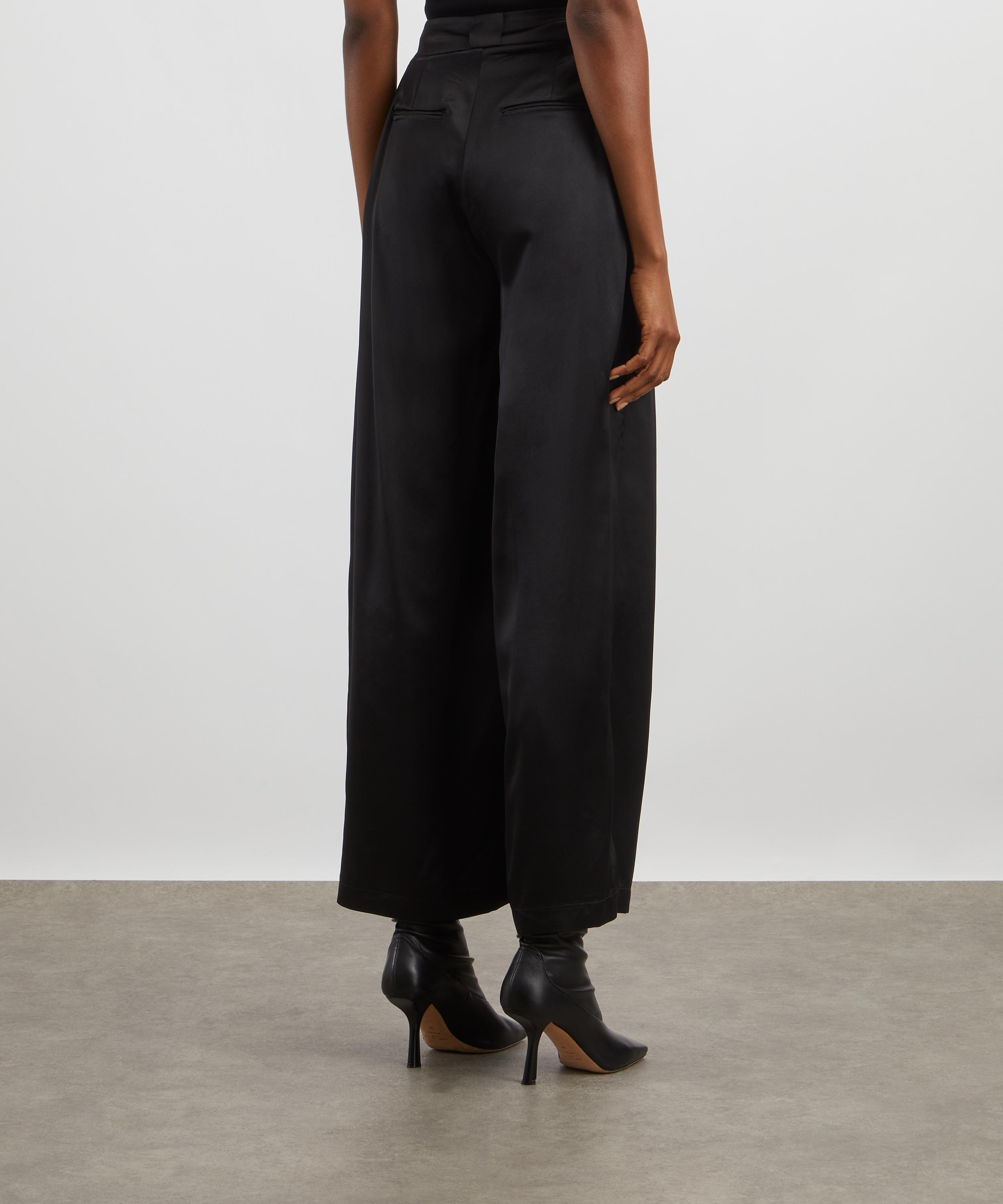 AEXAE - Silk Pleated Wide-Leg Trousers image number 2