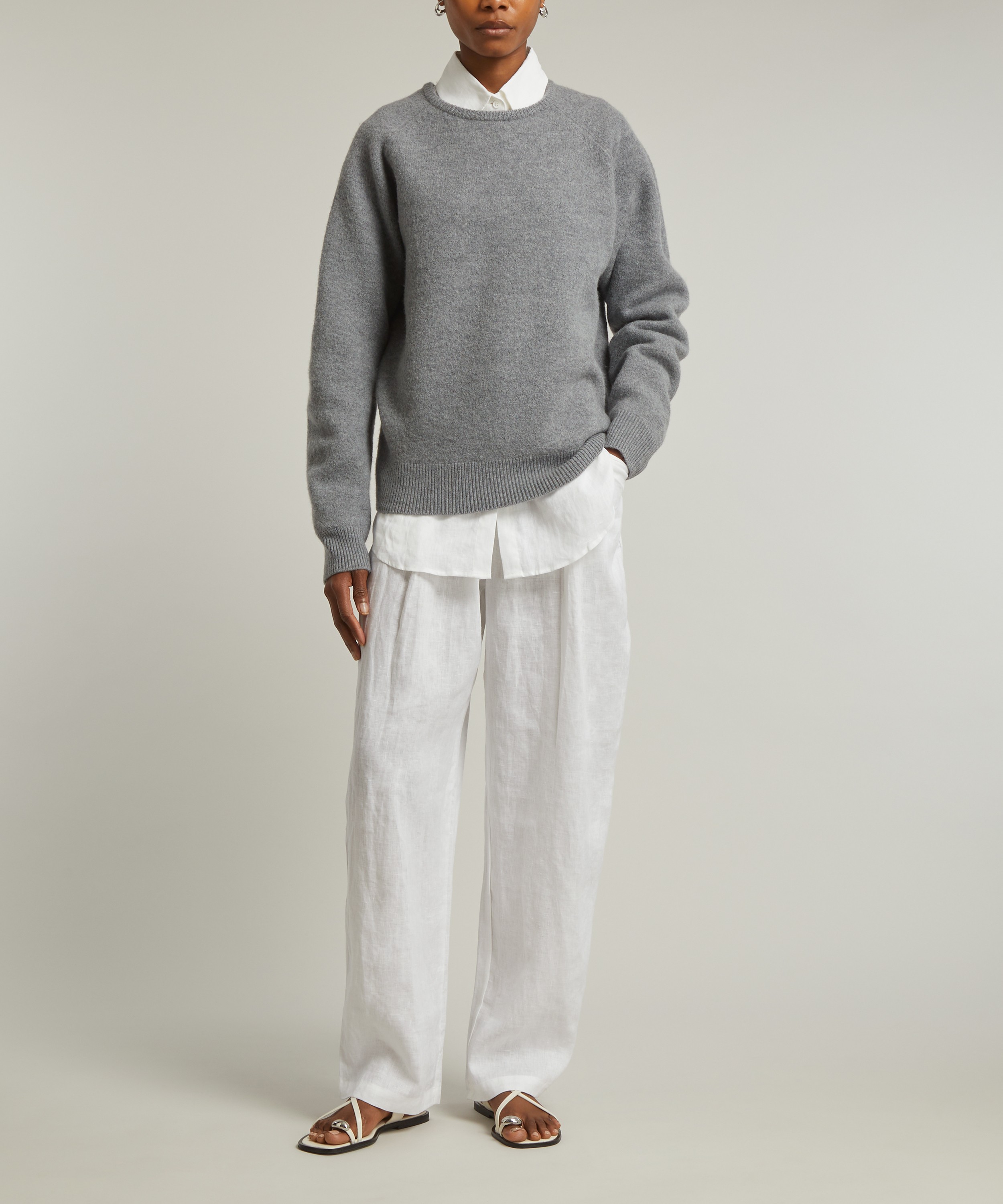 AEXAE - Linen High-Rise Trousers image number 1