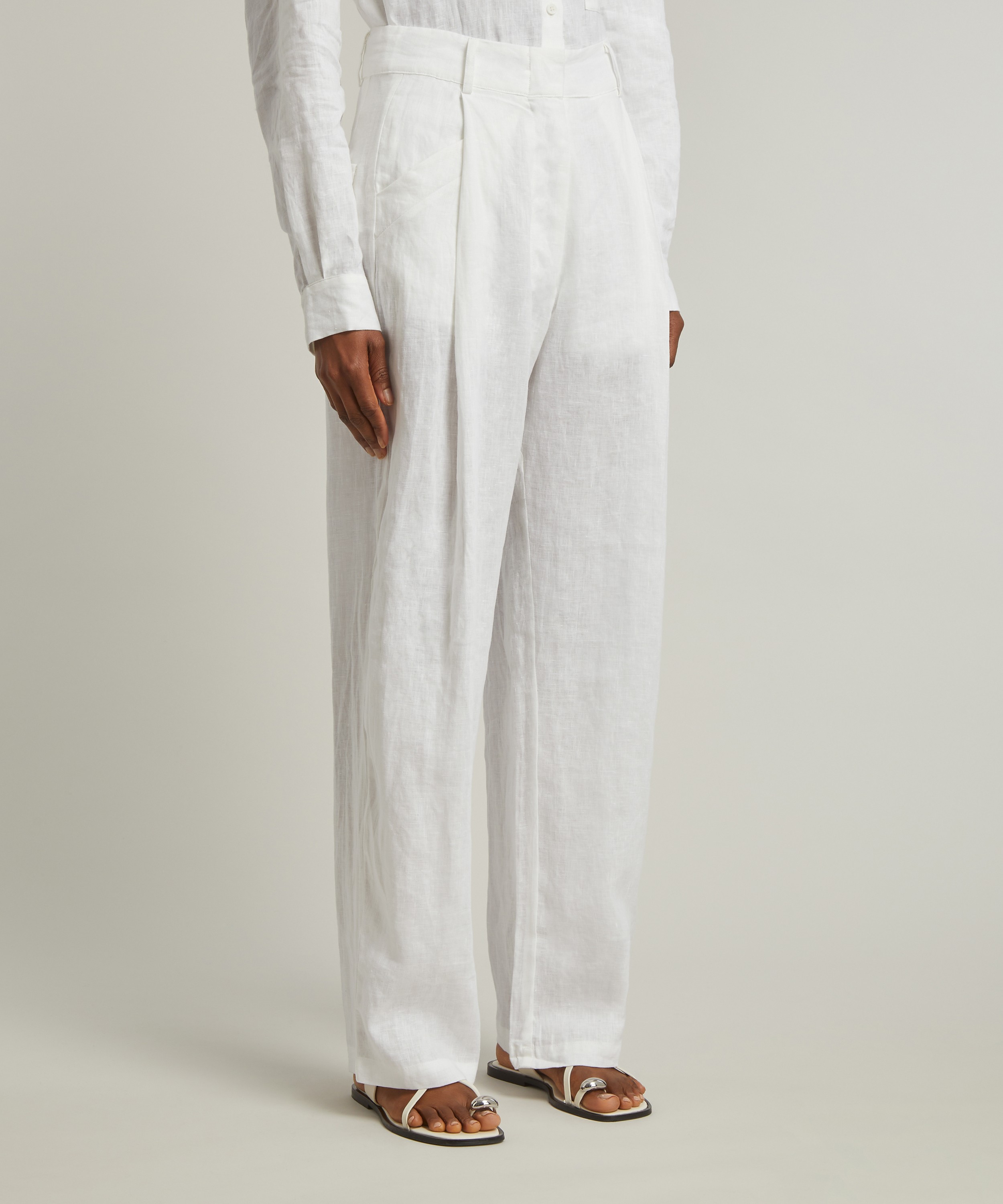 AEXAE - Linen High-Rise Trousers image number 2