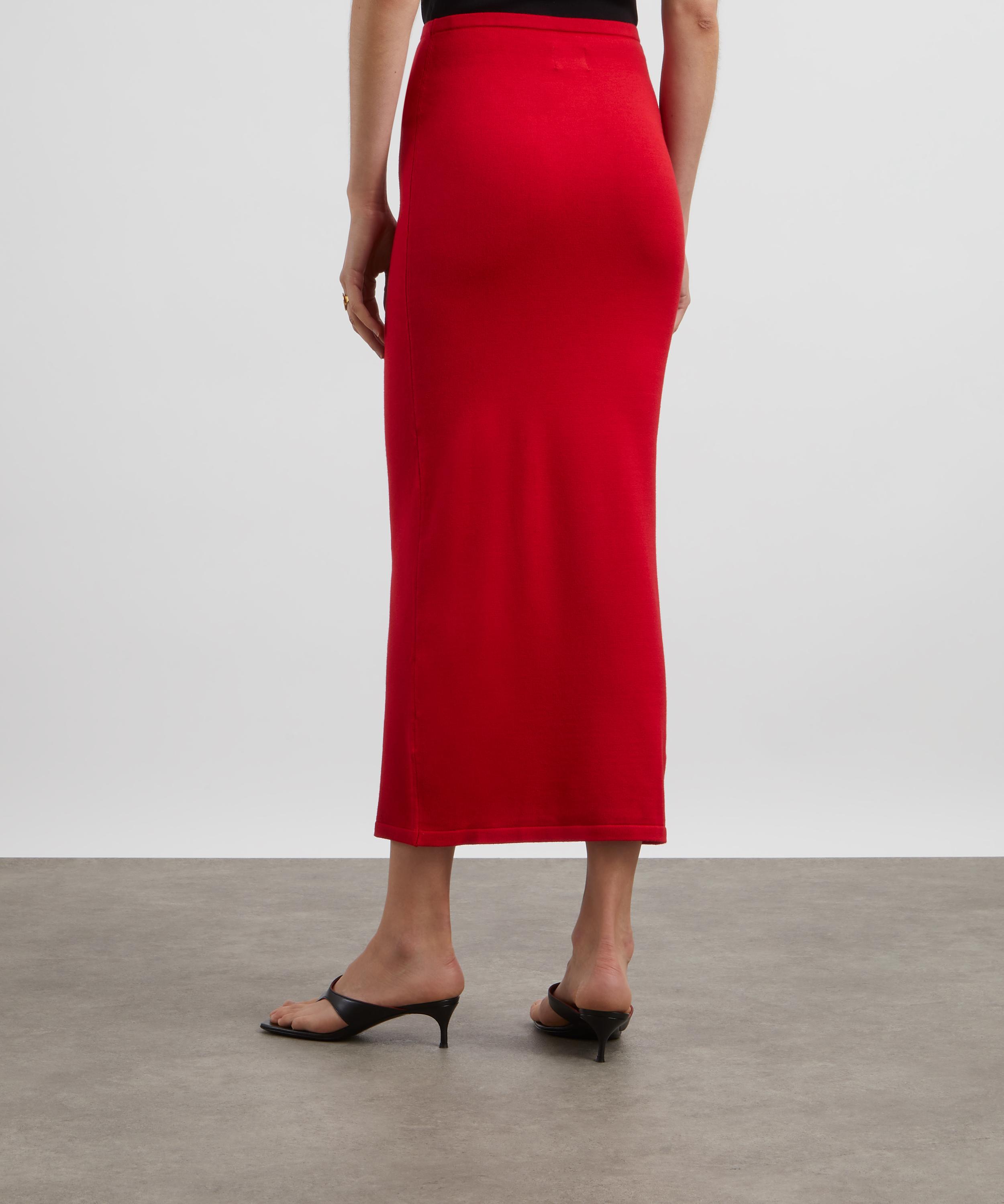 AEXAE - Red Knit Maxi Skirt image number 3