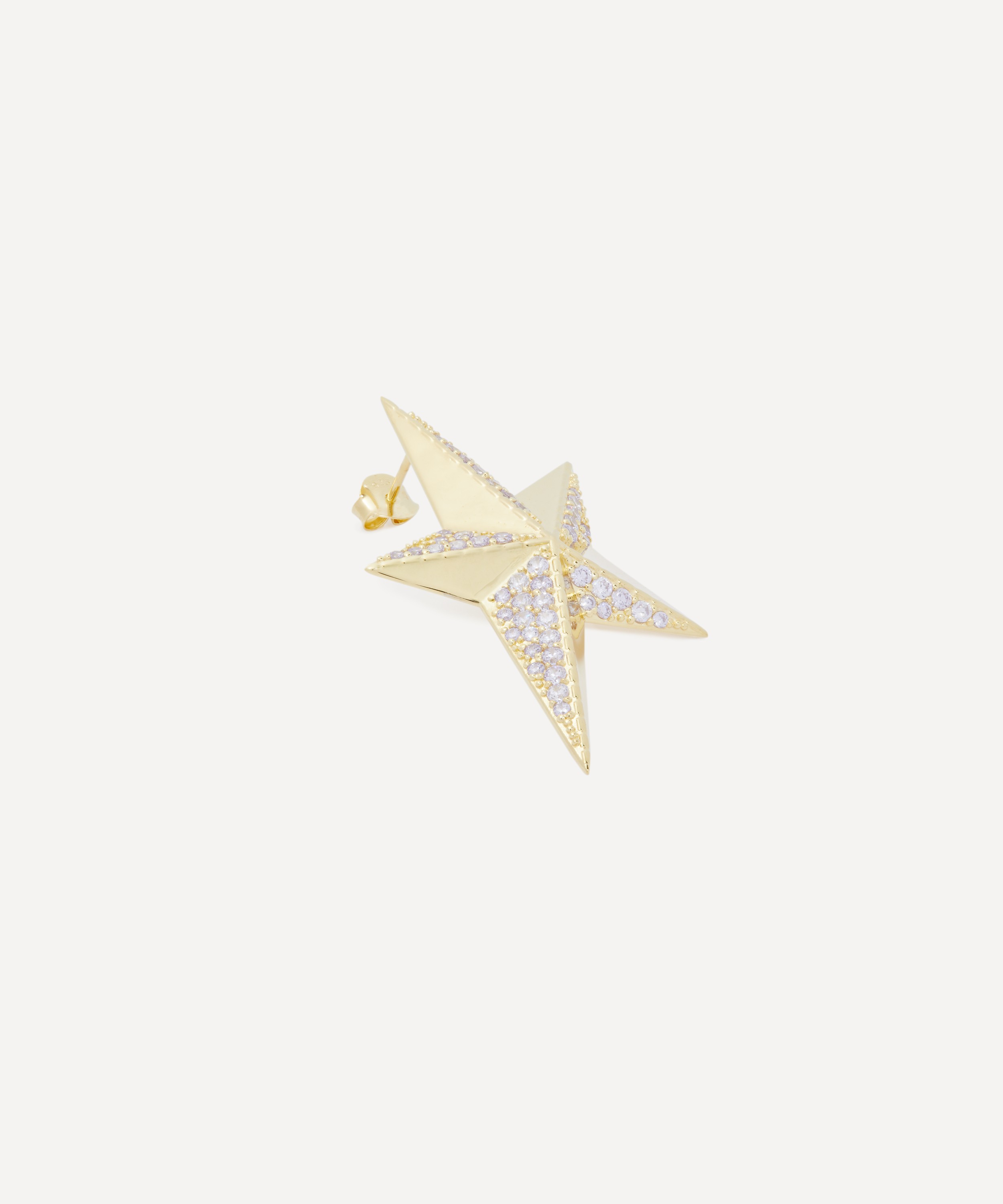 Anna + Nina - 14ct Gold-Plated Interstellar Stud Earring image number 1