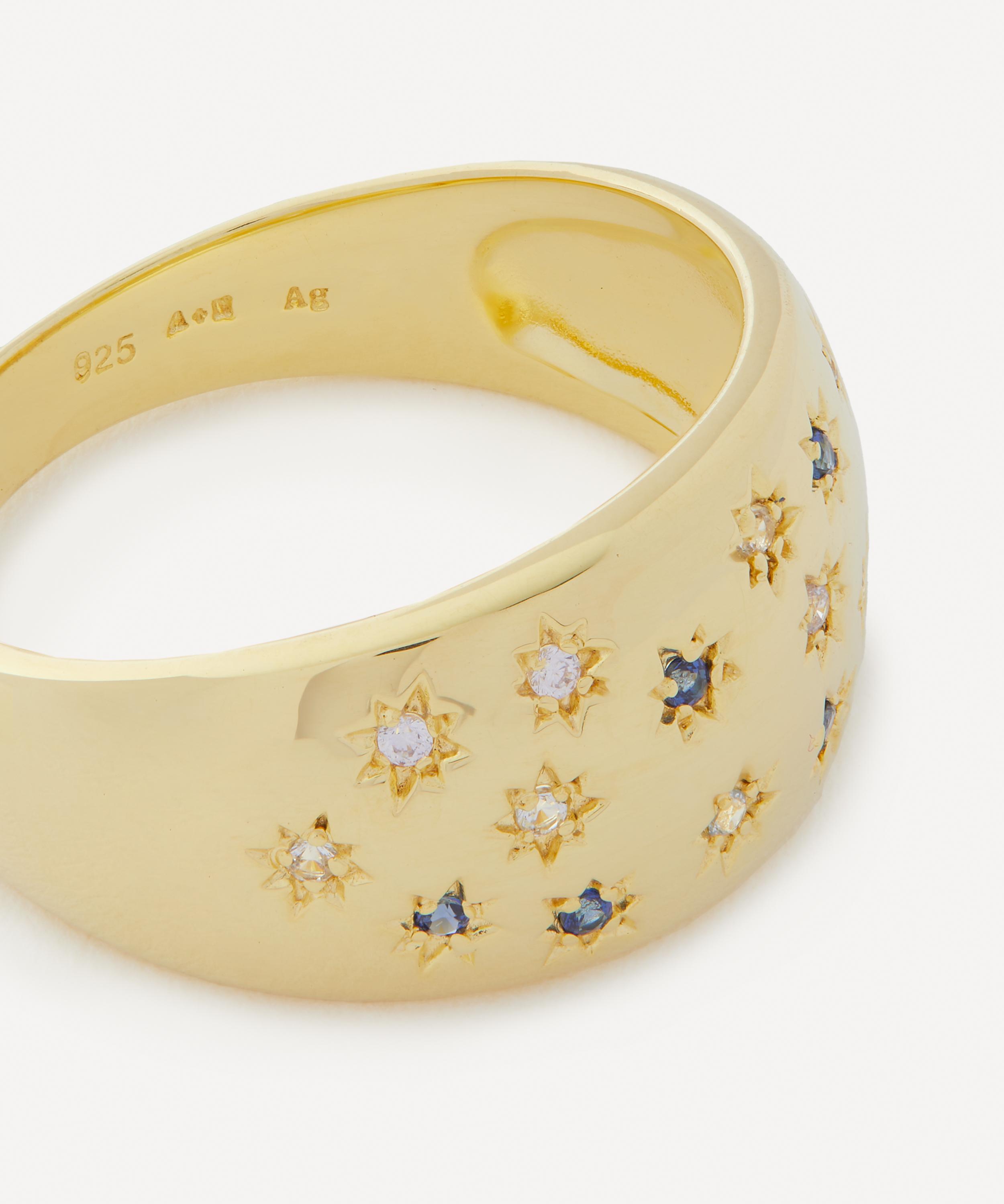 Anna + Nina - 14ct Gold-Plated Mystic Sky Ring image number 1