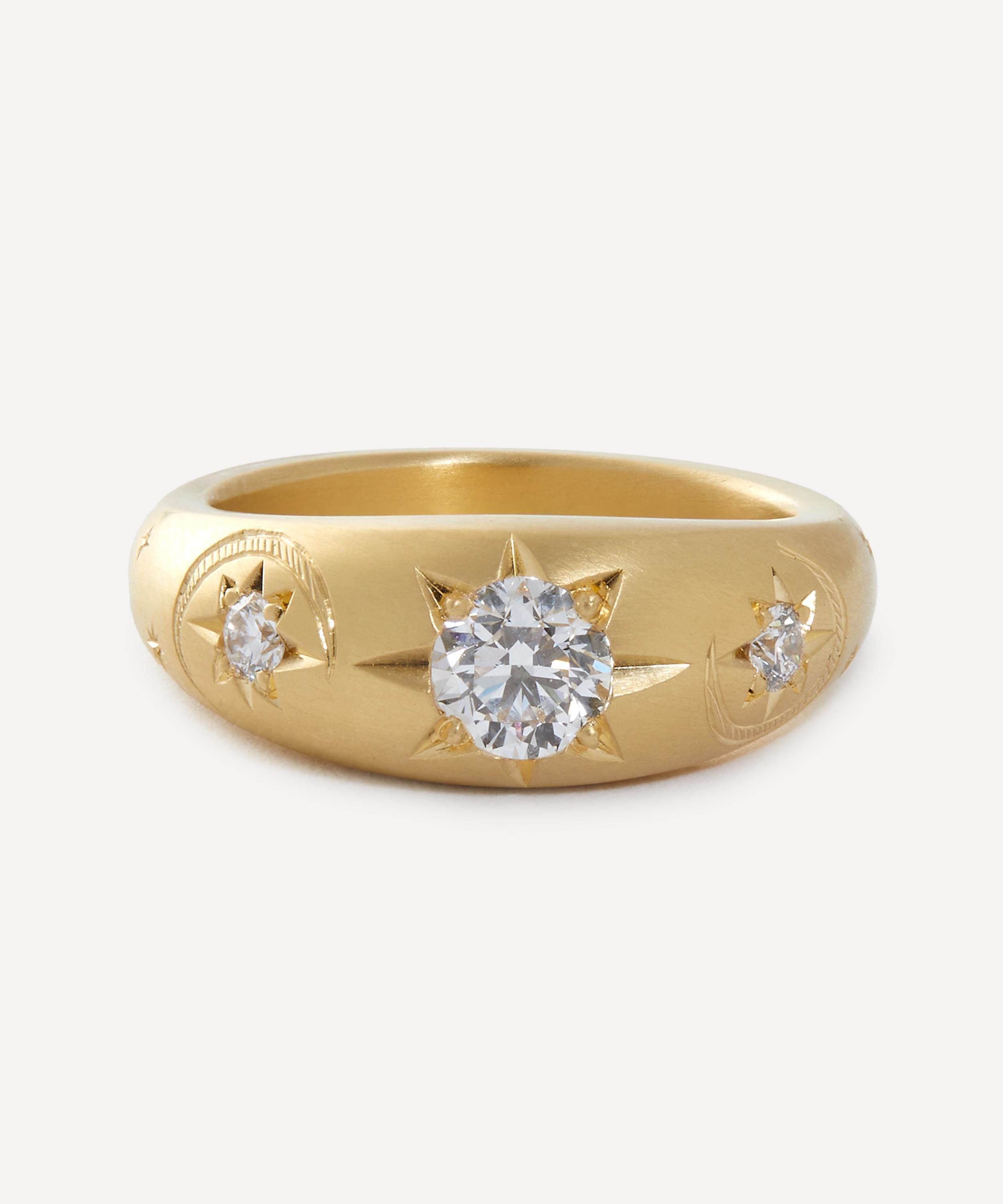 Cece Jewellery - 18ct Gold Crescent Moon Ring image number 0