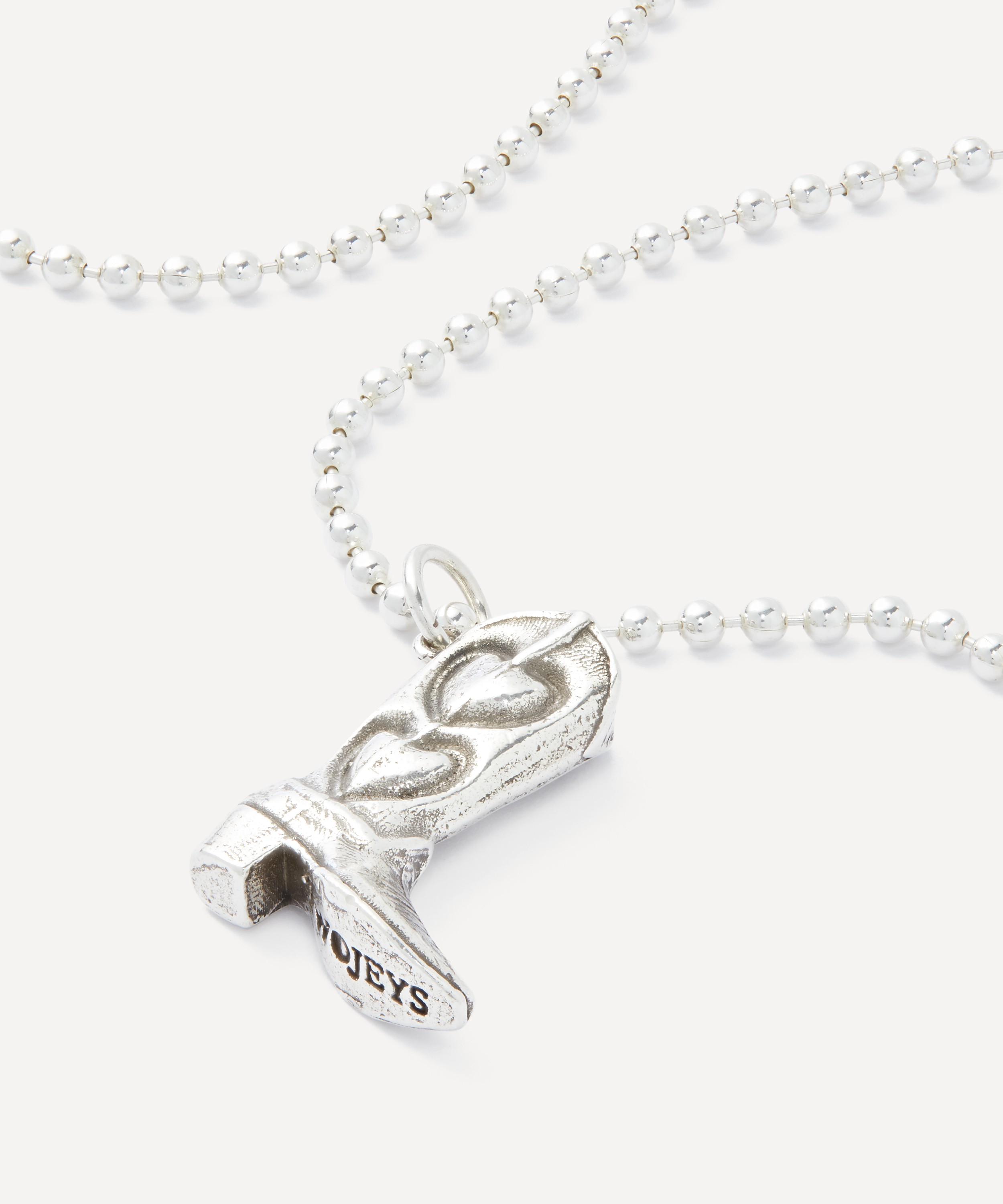 Two Jeys - Silver Boot Pendant Necklace