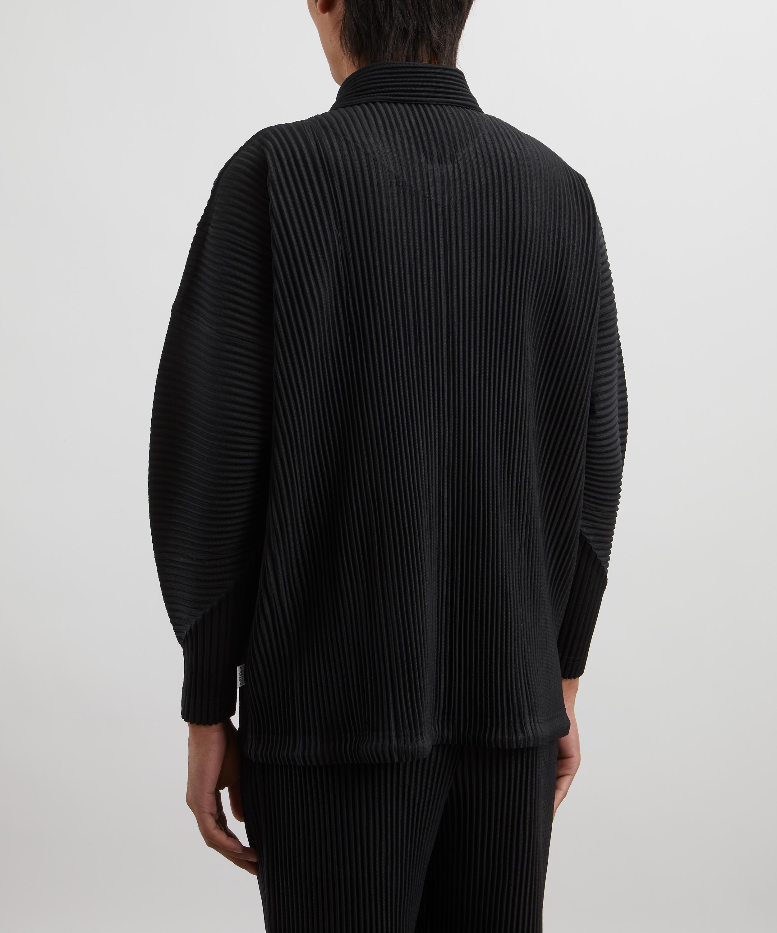 HOMME PLISSÉ ISSEY MIYAKE - MC AUGUST Black Pleated Jacket image number 3