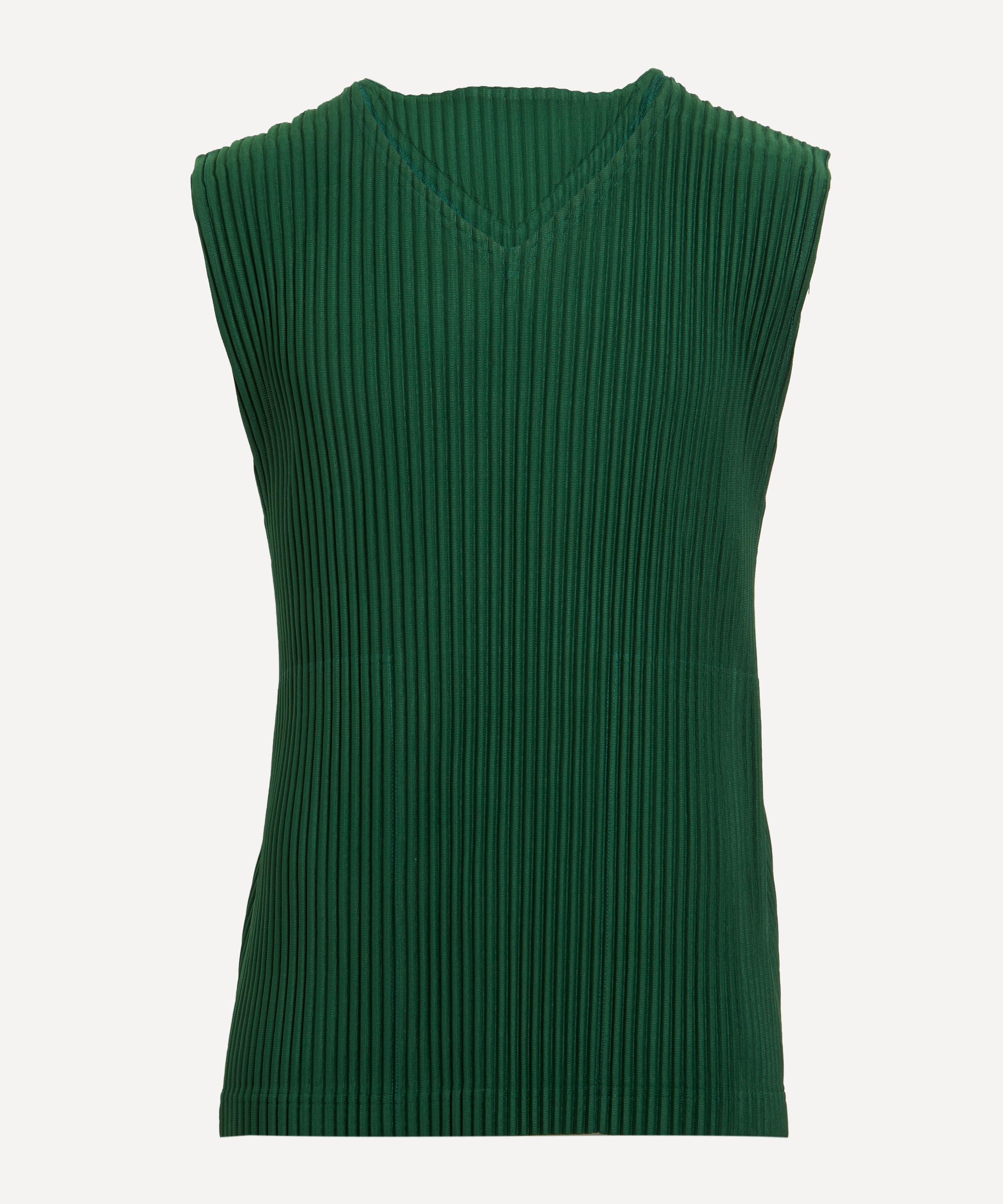 Homme Plisse Issey Miyake - MC AUGUST Seaweed Green Pleated Top image number 0