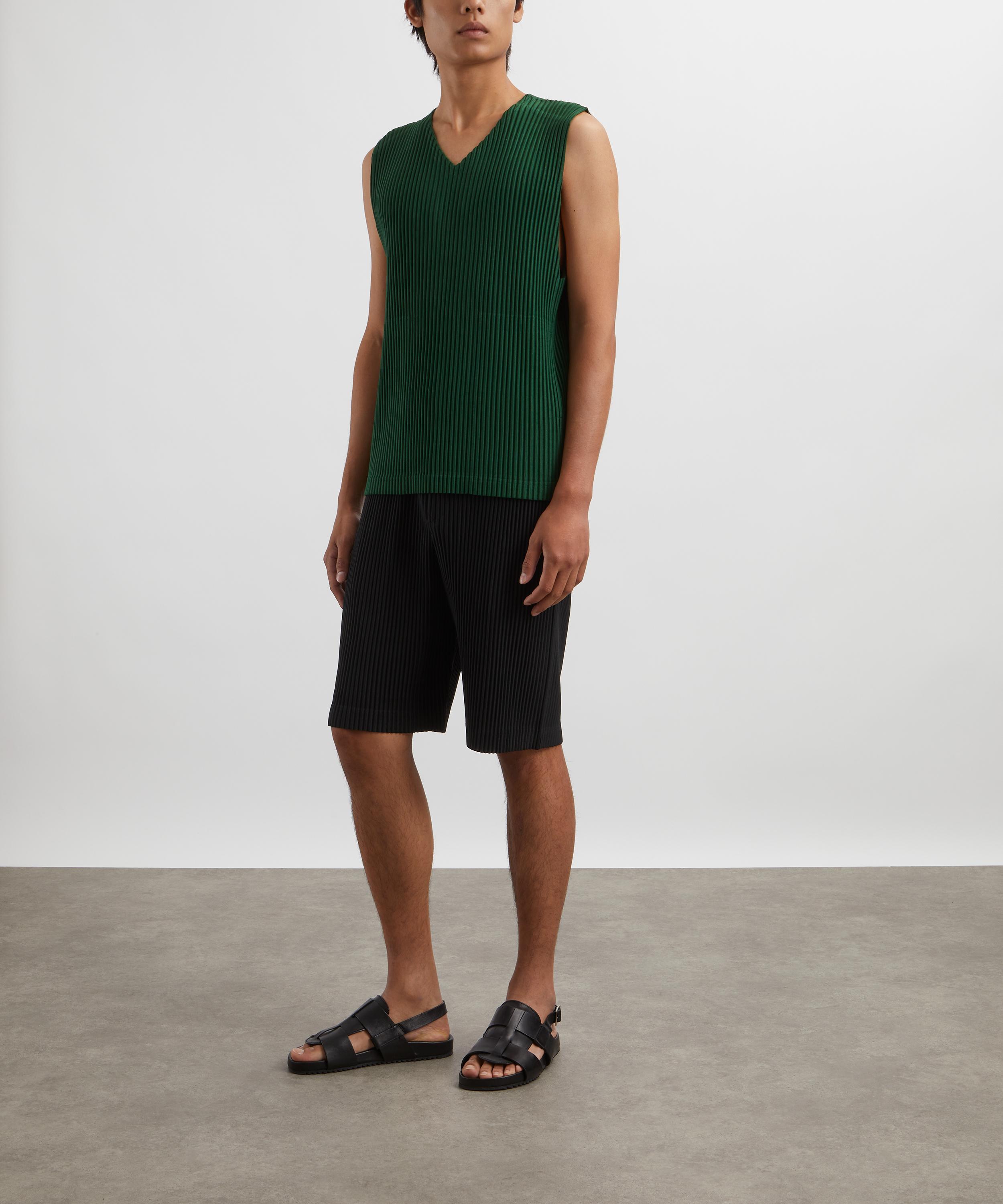 Homme Plisse Issey Miyake - MC AUGUST Seaweed Green Pleated Top image number 1