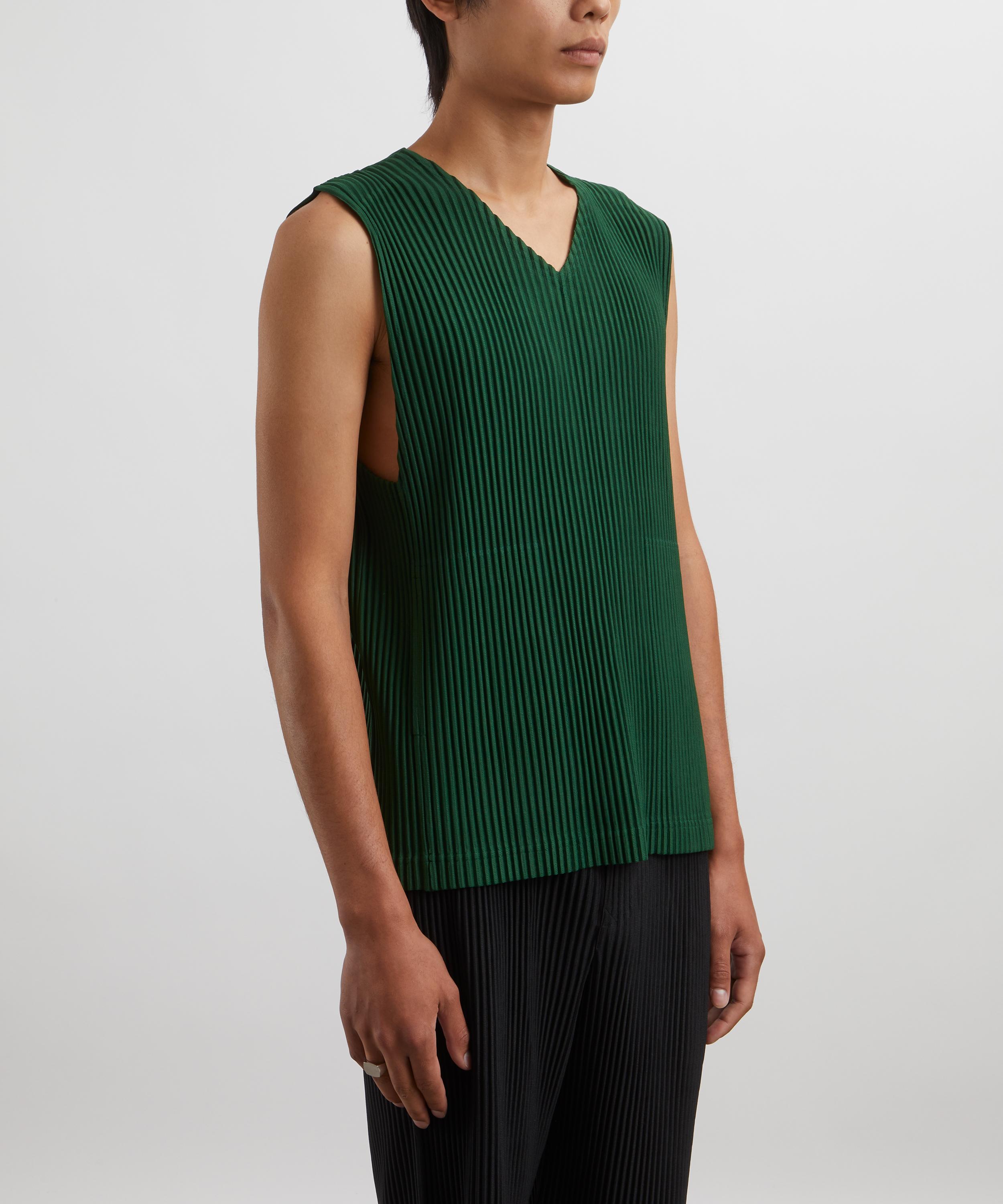 Homme Plisse Issey Miyake - MC AUGUST Seaweed Green Pleated Top image number 2