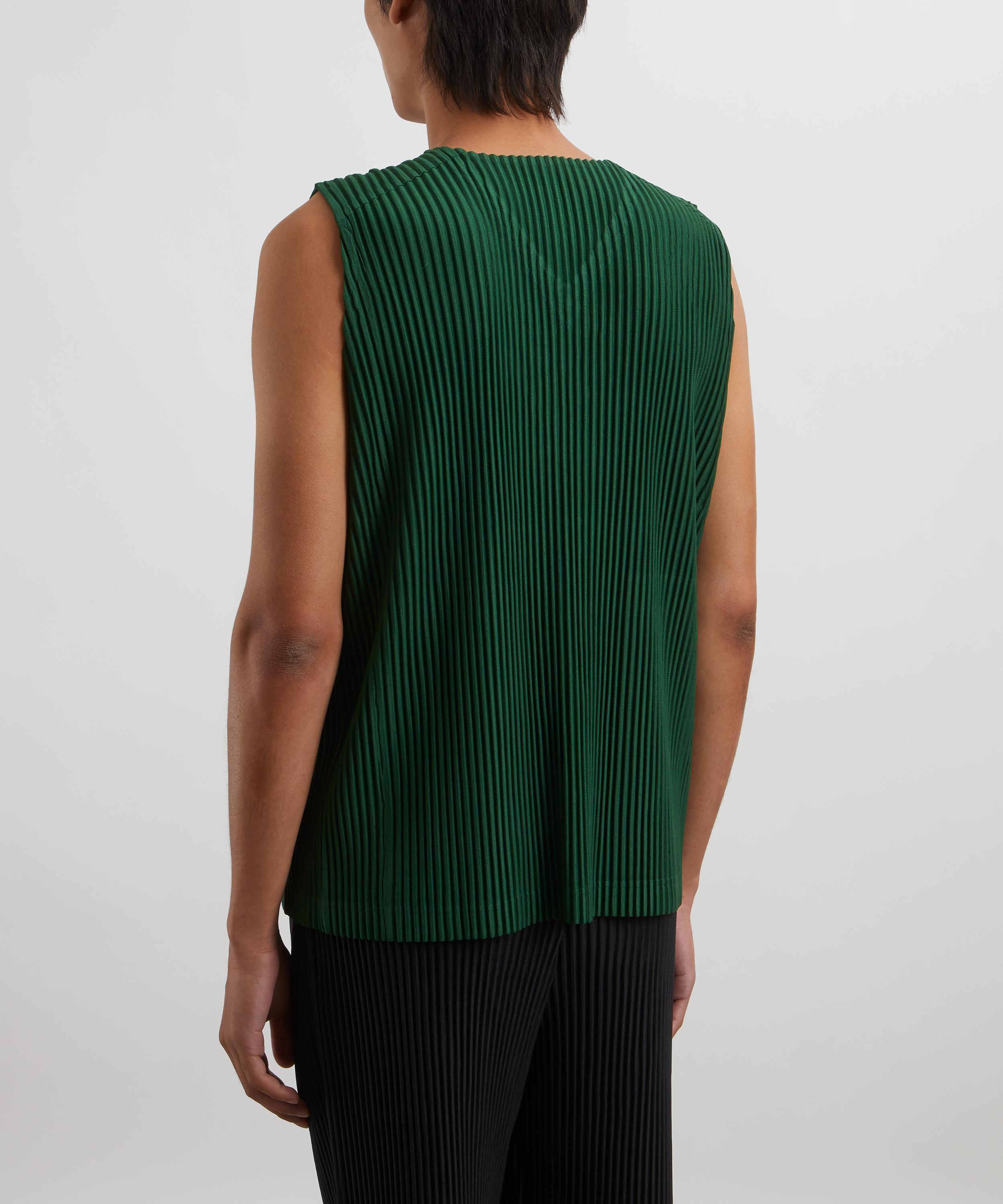 Homme Plisse Issey Miyake - MC AUGUST Seaweed Green Pleated Top image number 3