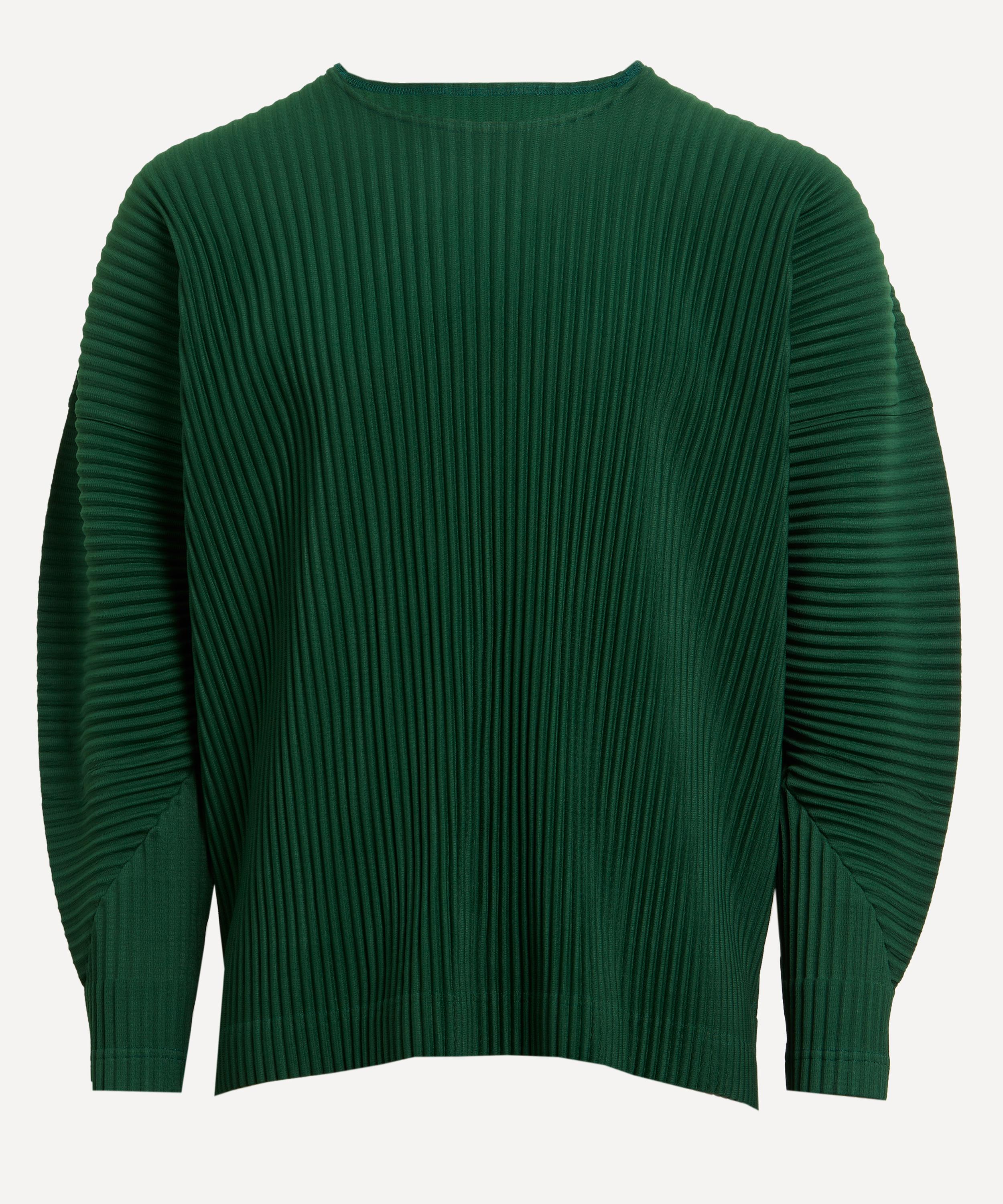 Homme Plisse Issey Miyake - MC AUGUST Seaweed Green Pleated Long Sleeve Top