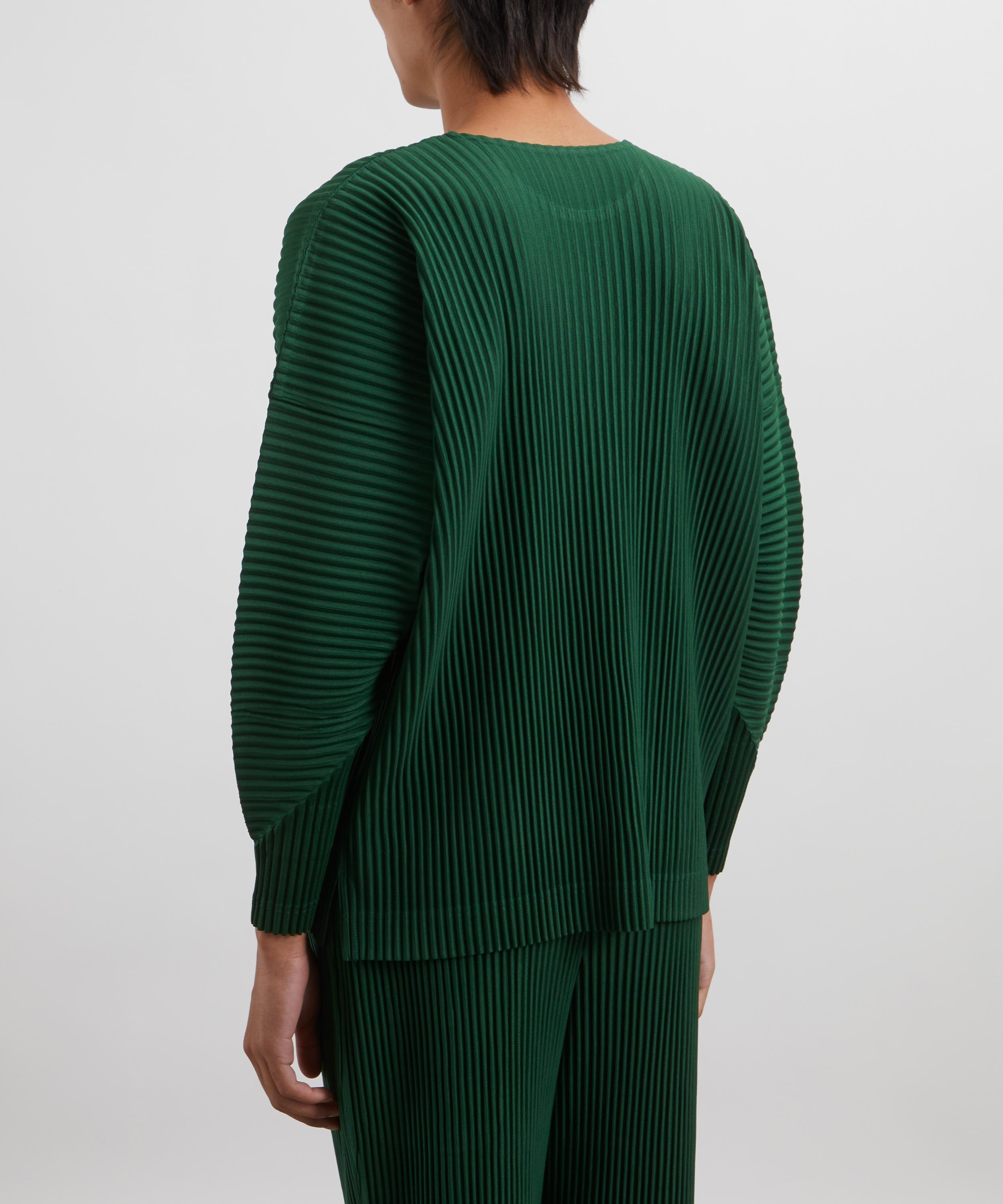 Homme Plisse Issey Miyake - MC AUGUST Seaweed Green Pleated Long Sleeve Top image number 3