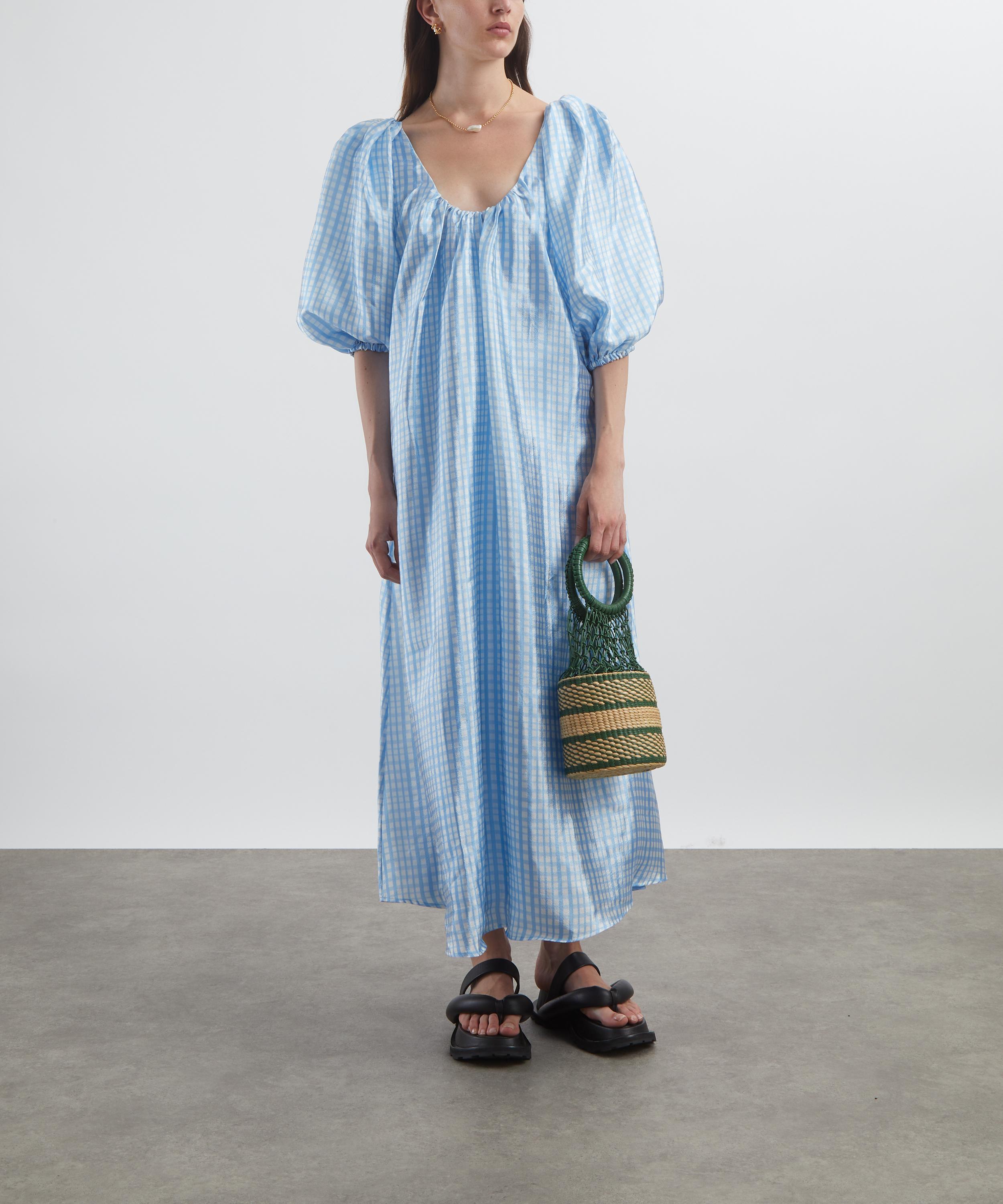 Stine Goya - Teresa Blue Check Midi-Dress image number 1