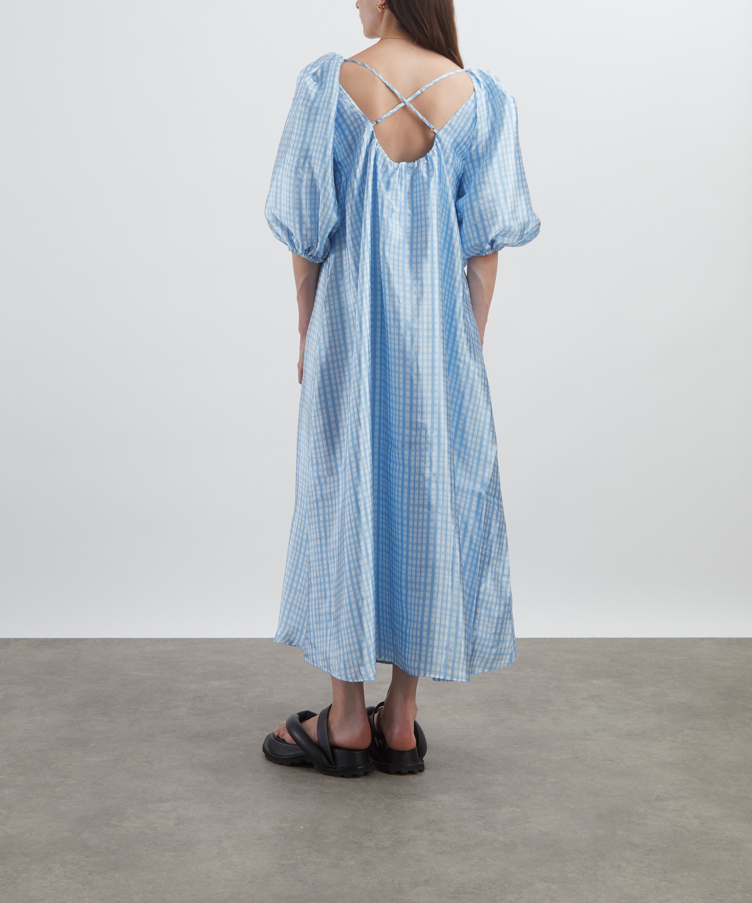 Stine Goya - Teresa Blue Check Midi-Dress image number 3