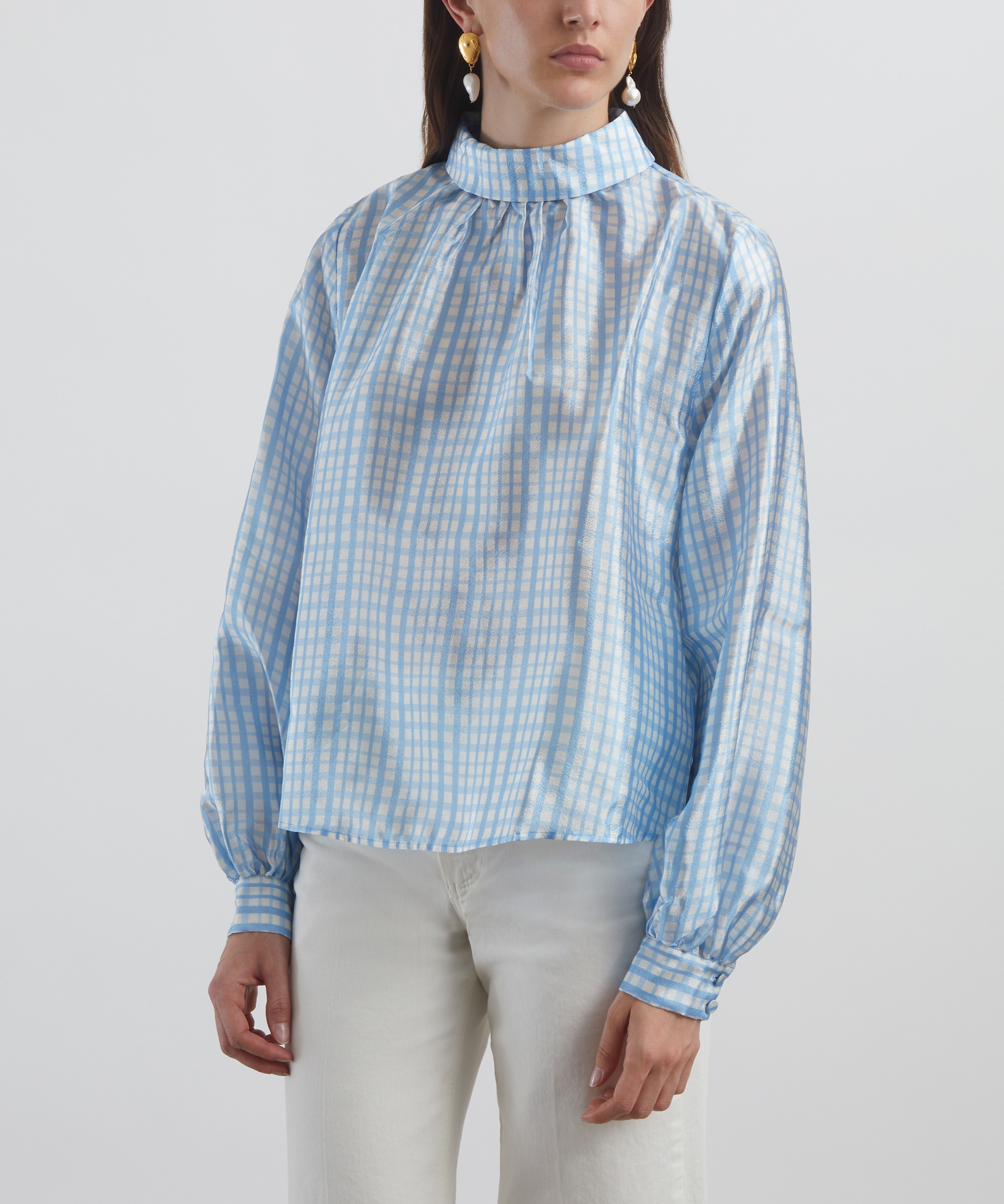 Stine Goya - Ashley Blue Check Blouse image number 2