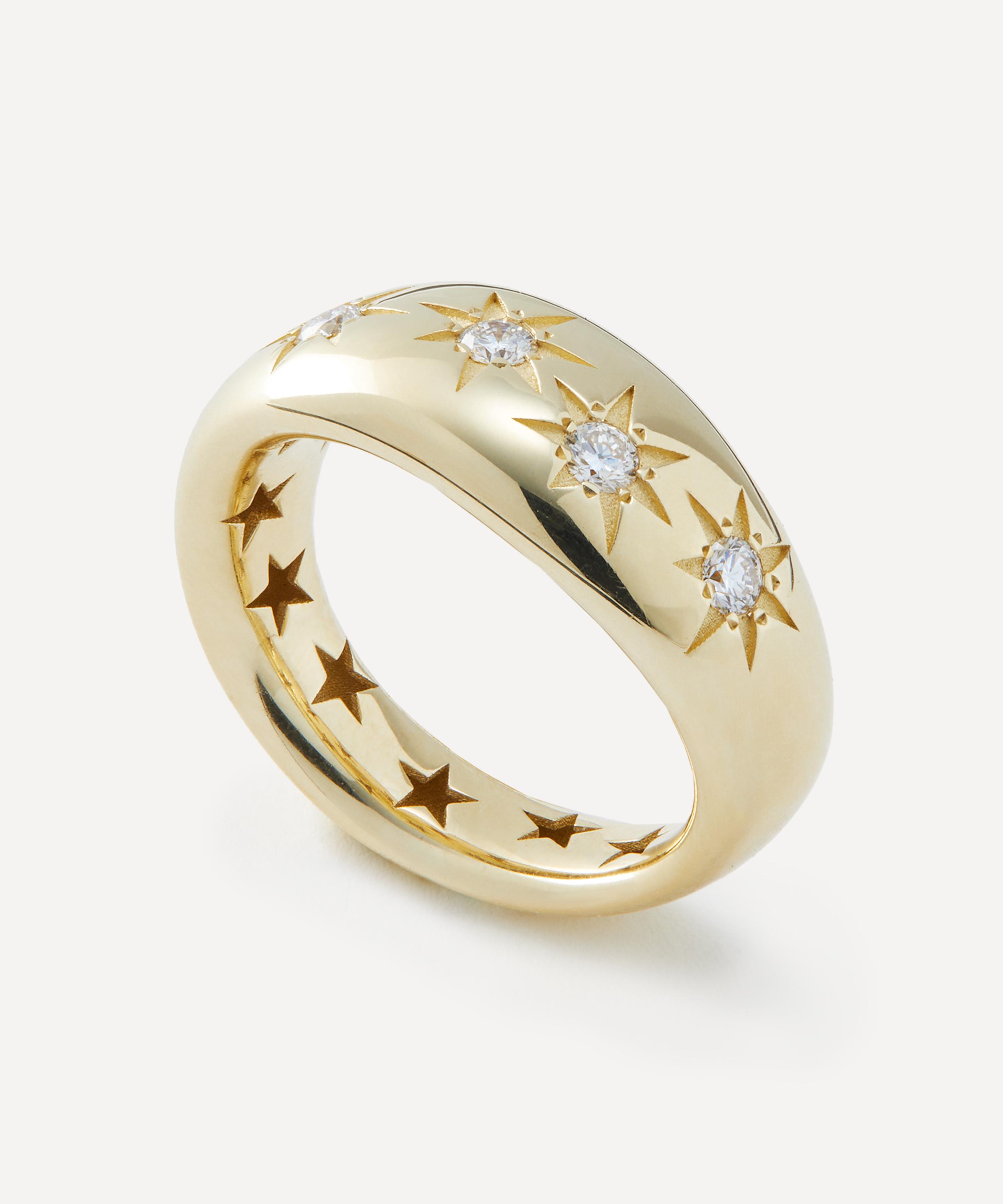 Liberty - 9ct Gold Ianthe Star Luxury Diamond Band Ring