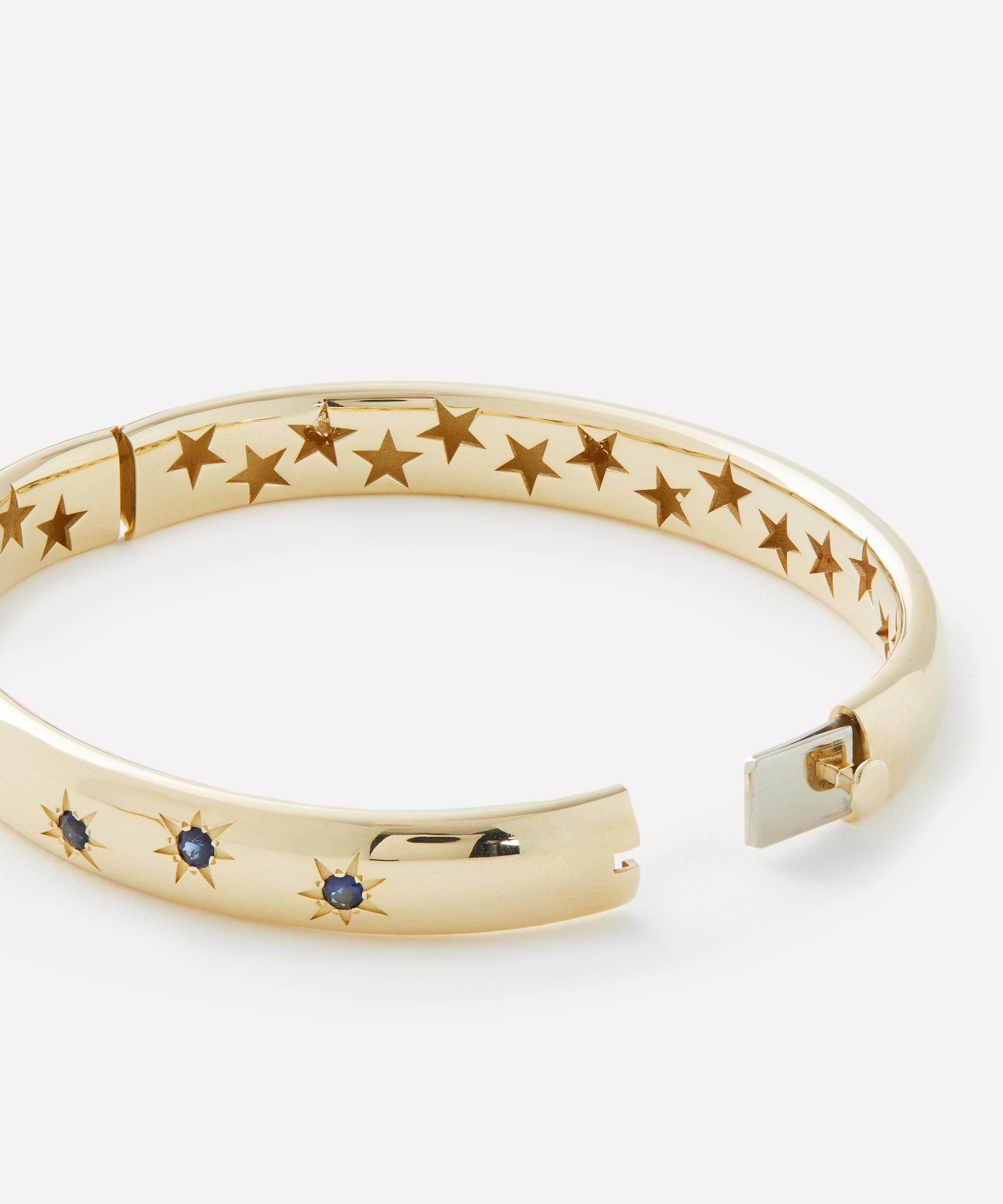 Liberty - 9ct Gold Ianthe Star Luxury Sapphire Bangle Bracelet image number 2