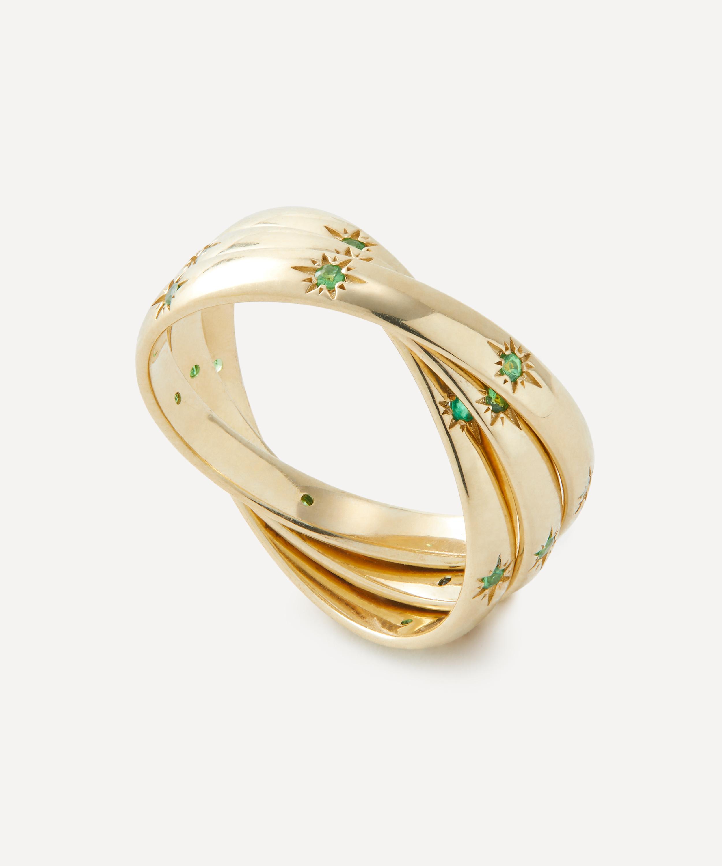 Liberty - 9ct Gold Ianthe Star Trilogy Tsavorite Ring