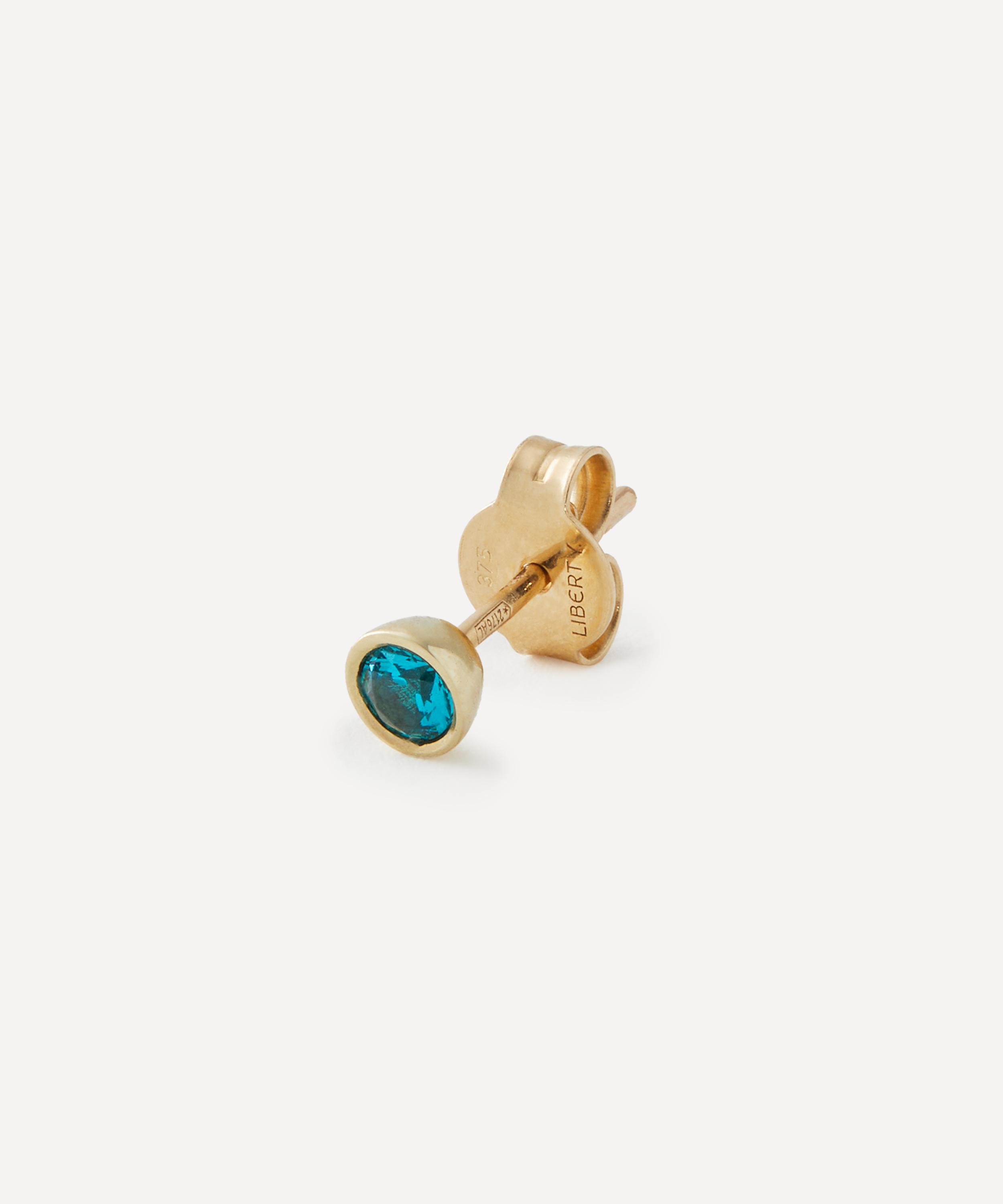 Liberty - 9ct Gold Riviere Nano Paraiba Stud Earring image number 2