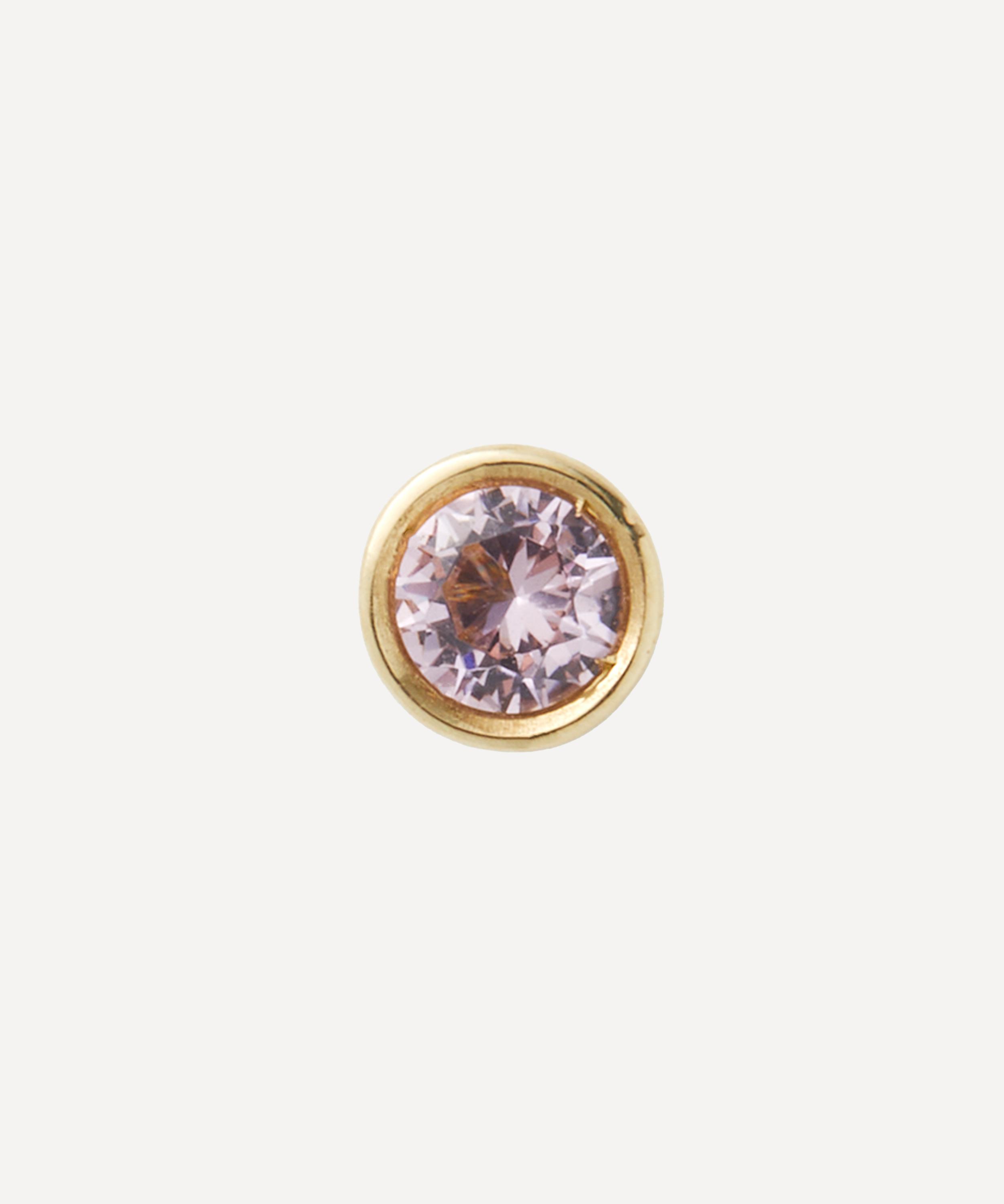 Liberty - 9ct Gold Riviere Nano Morganite Stud Earring image number 0