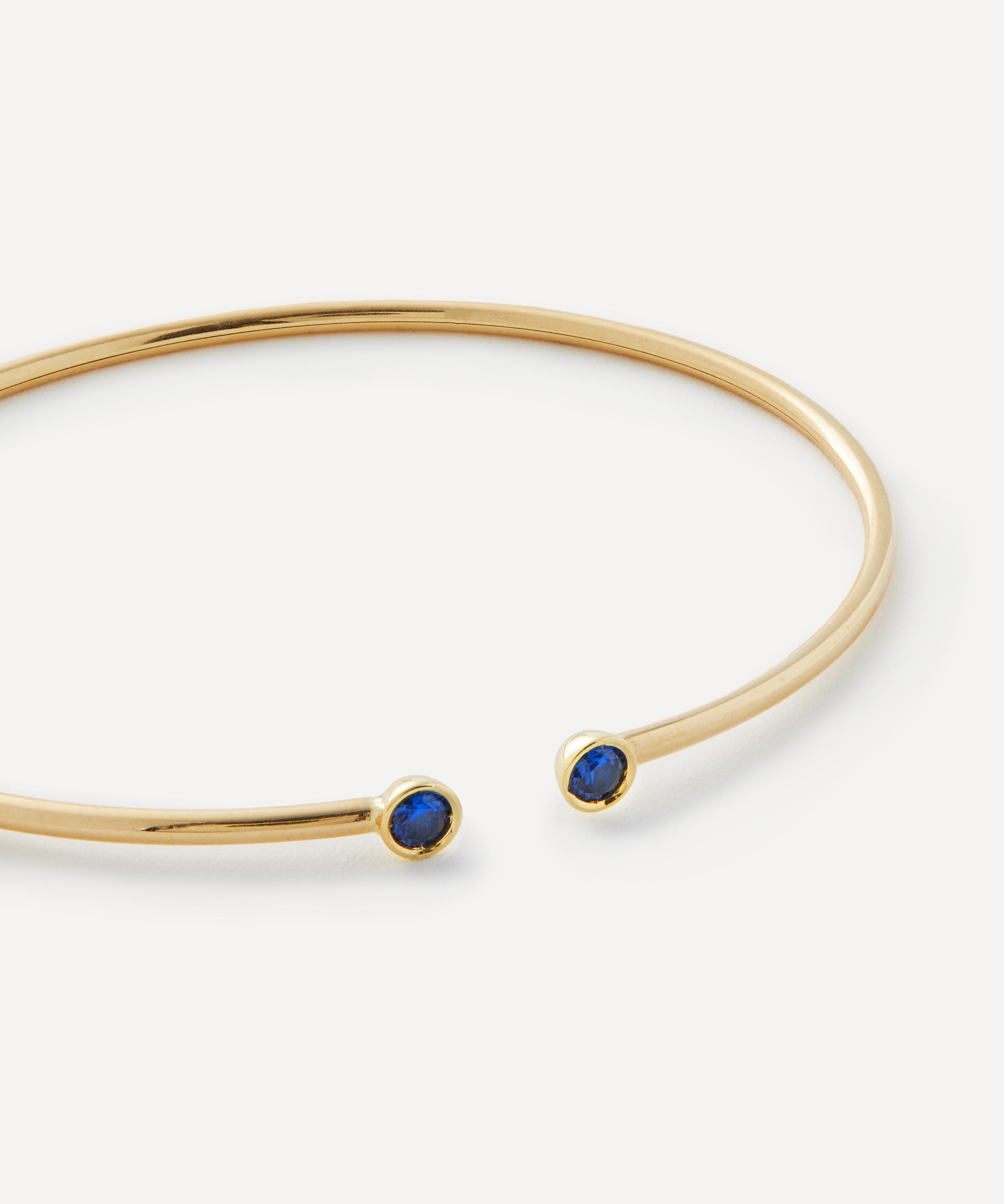 Liberty - 18ct Gold Riviere Nano Blue Sapphire Cuff Bracelet image number 2