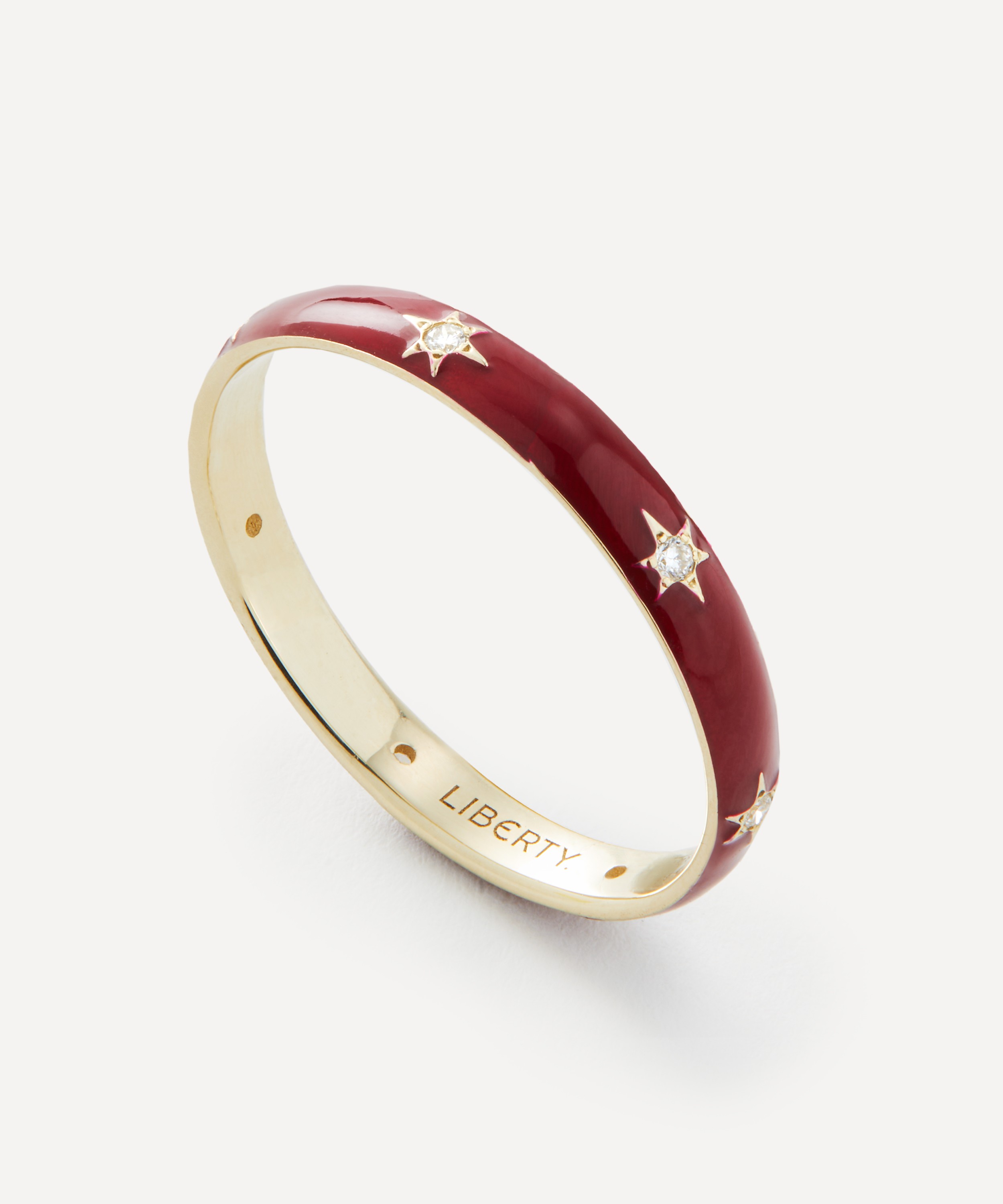 Liberty - 9ct Gold Ianthe Star Glazed Diamond Band Ring image number 0