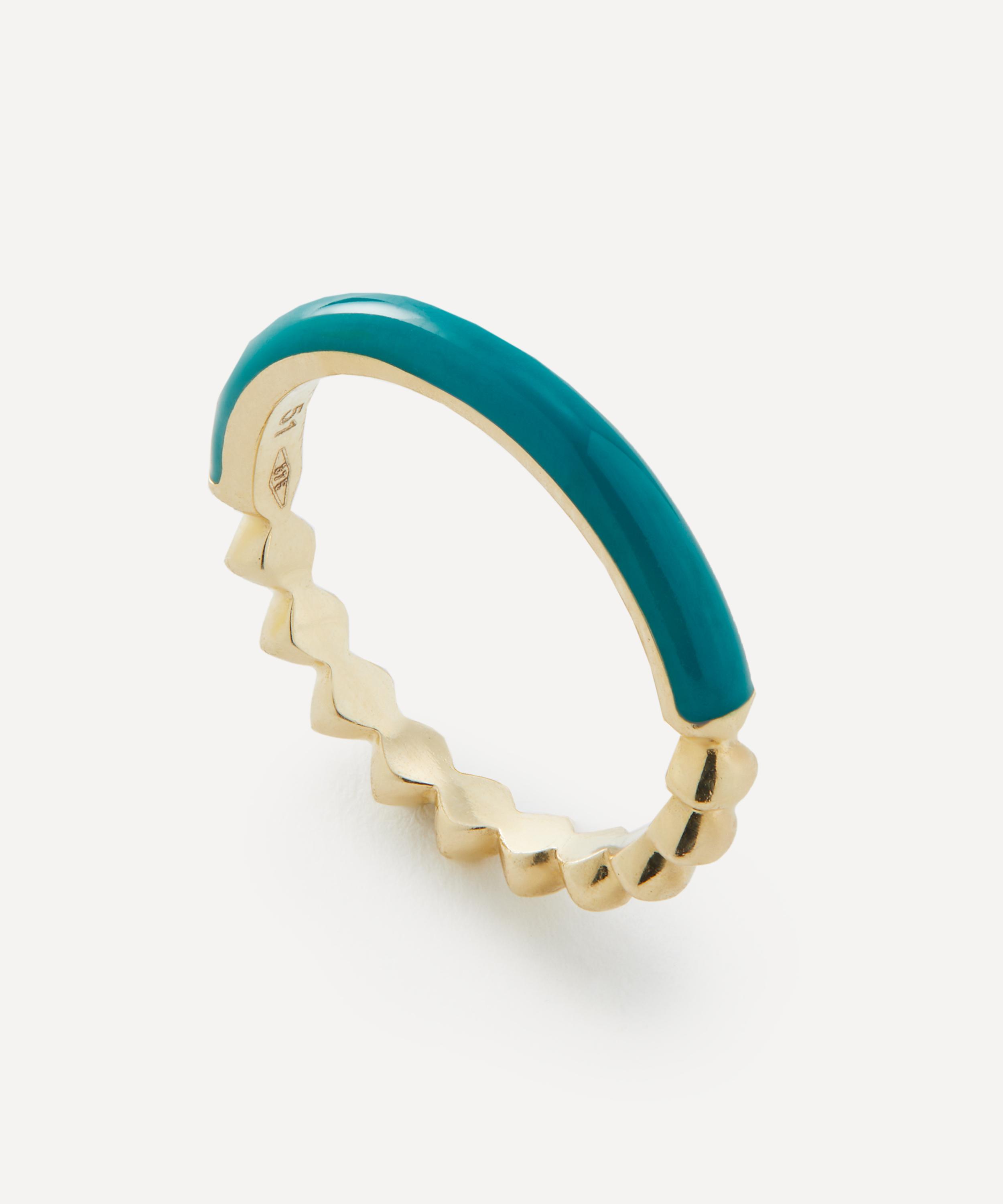 Liberty - 9ct Gold Eclipse Petrol Enamel Band Ring