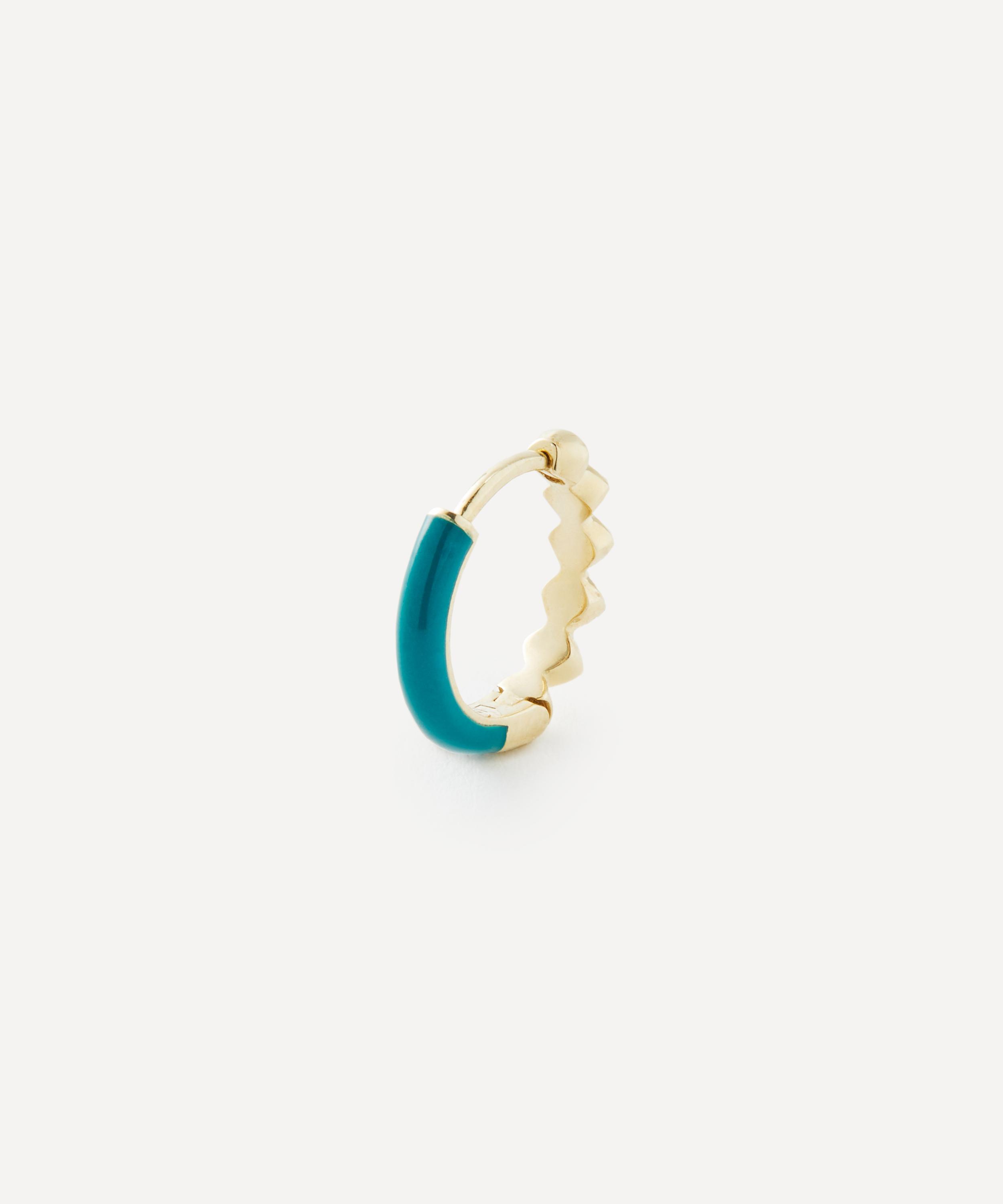 Liberty - 9ct Gold Eclipse Petrol Enamel Huggie Hoop Earring