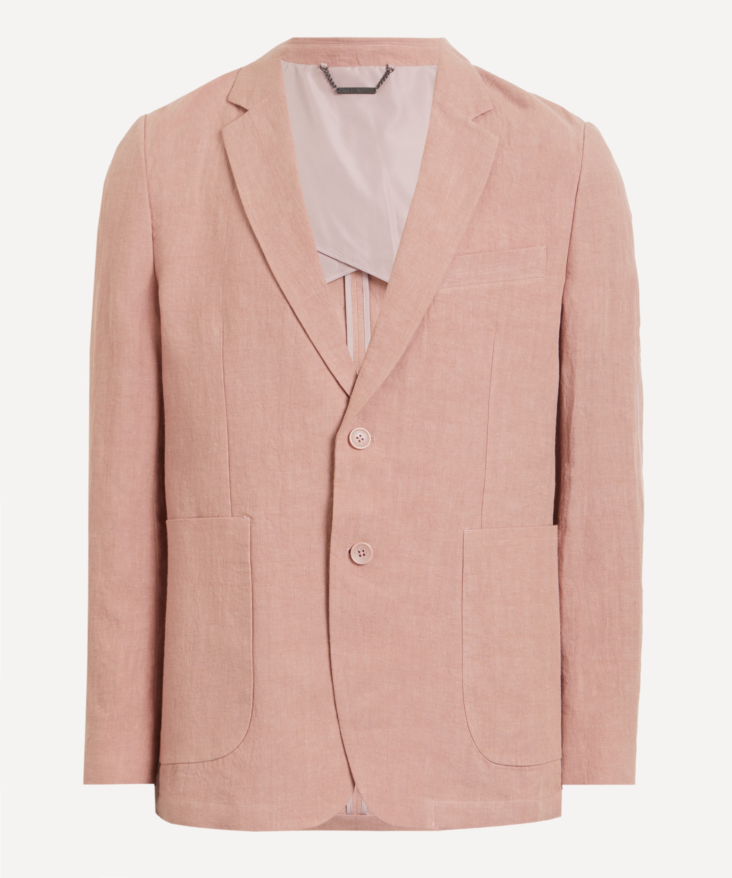 Percival - Tailored Linen Blazer in Salmon Pink  image number 0