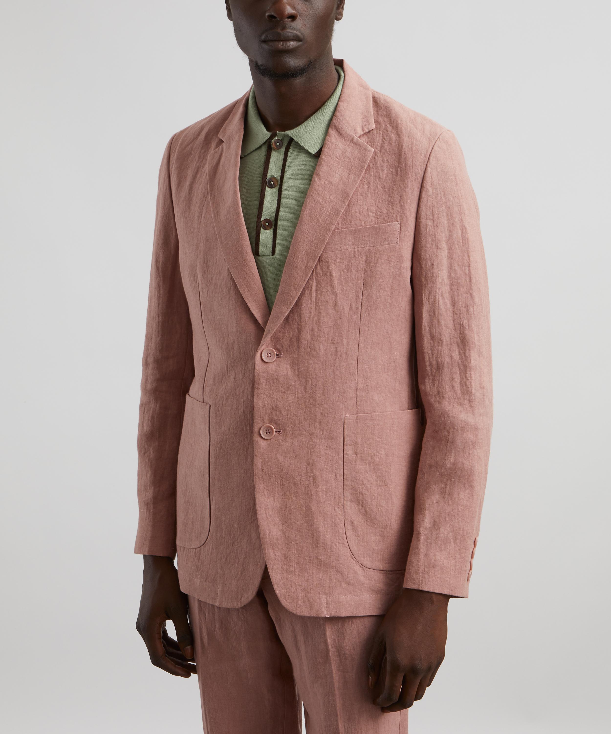 Pink linen blazer best sale