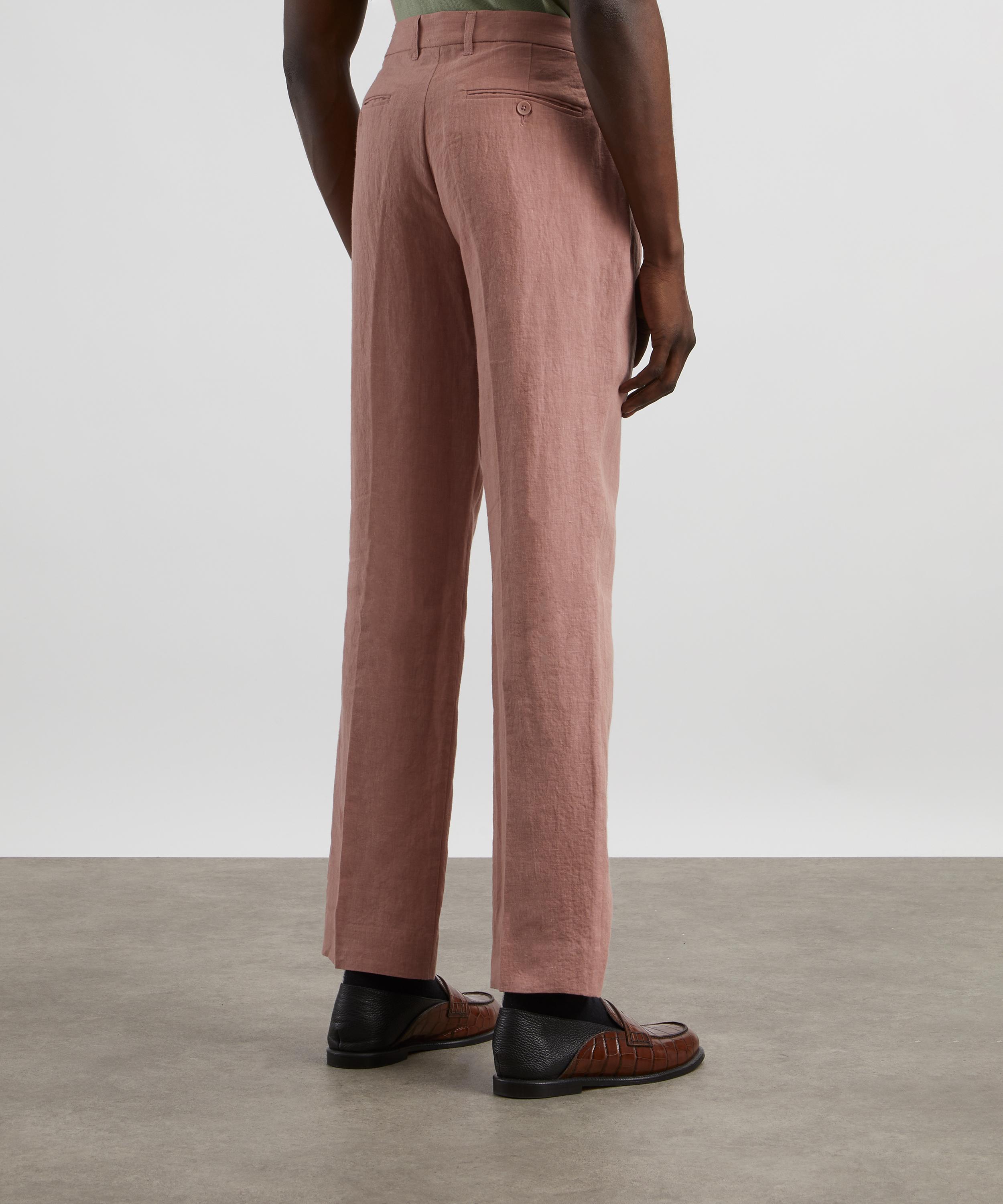 Percival - Tailored Linen Trousers in Salmon Pink  image number 3