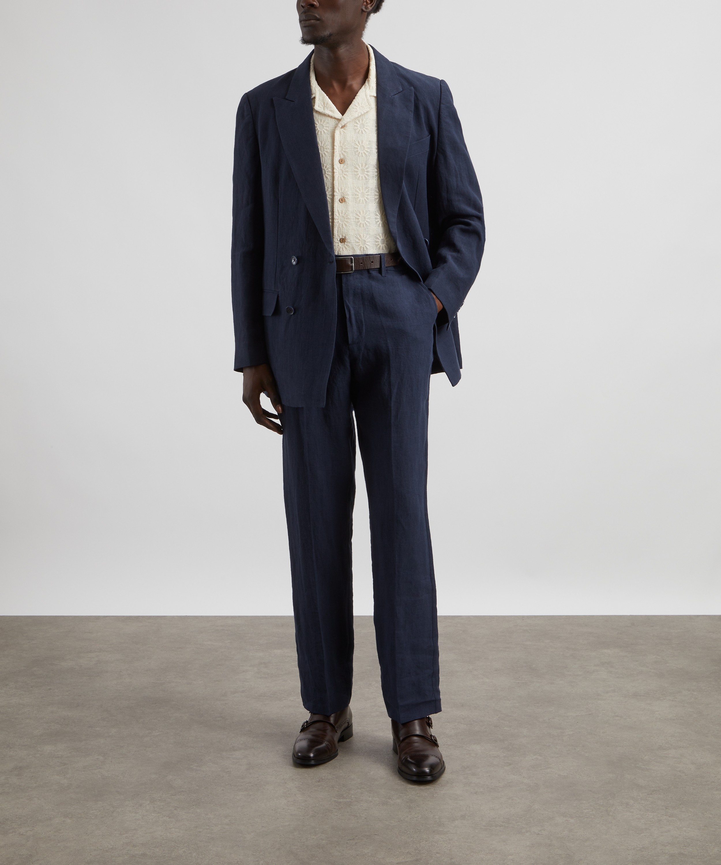 Paul Smith - Navy Double-Breasted Linen Blazer