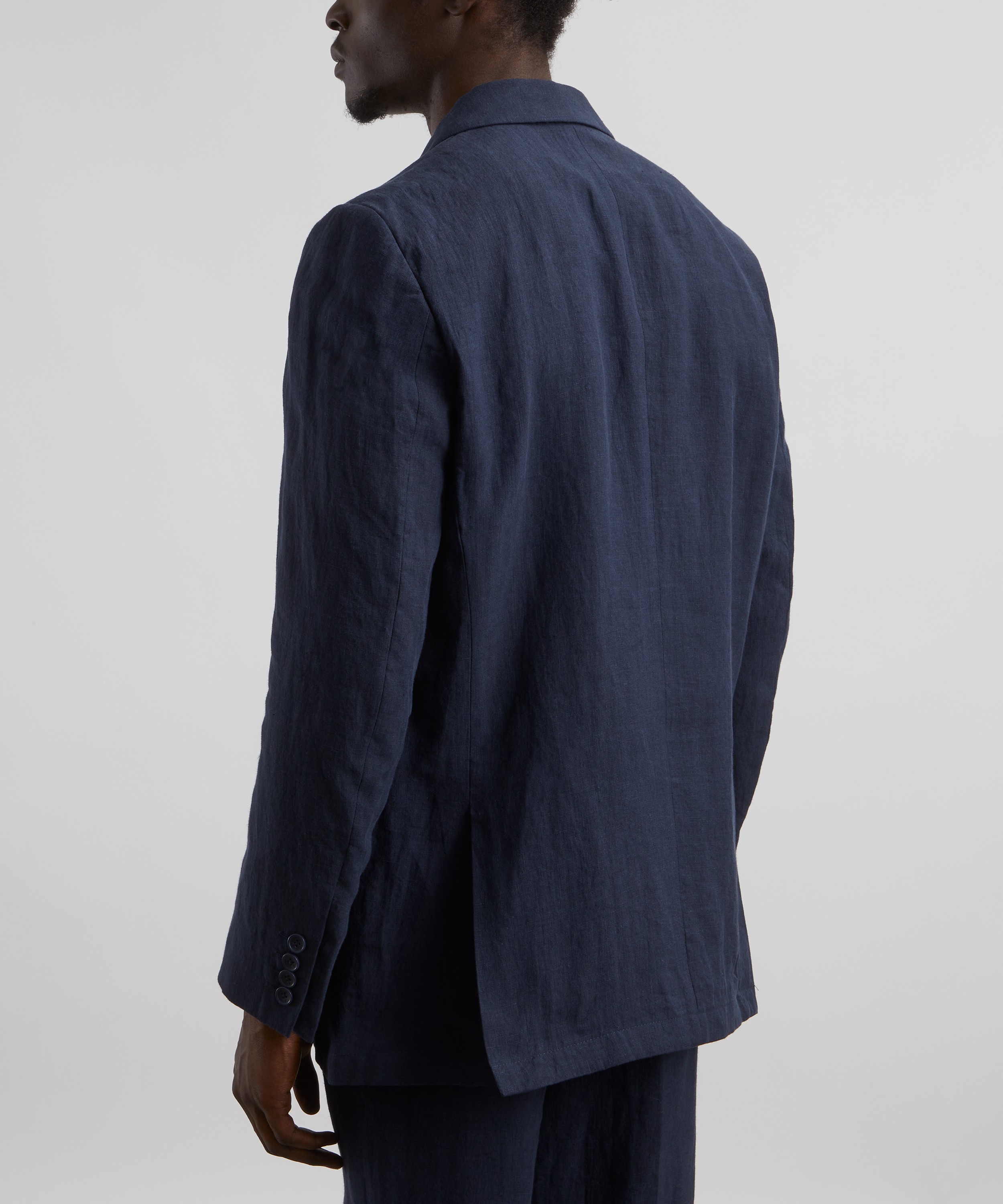 Paul Smith - Navy Double-Breasted Linen Blazer image number 2