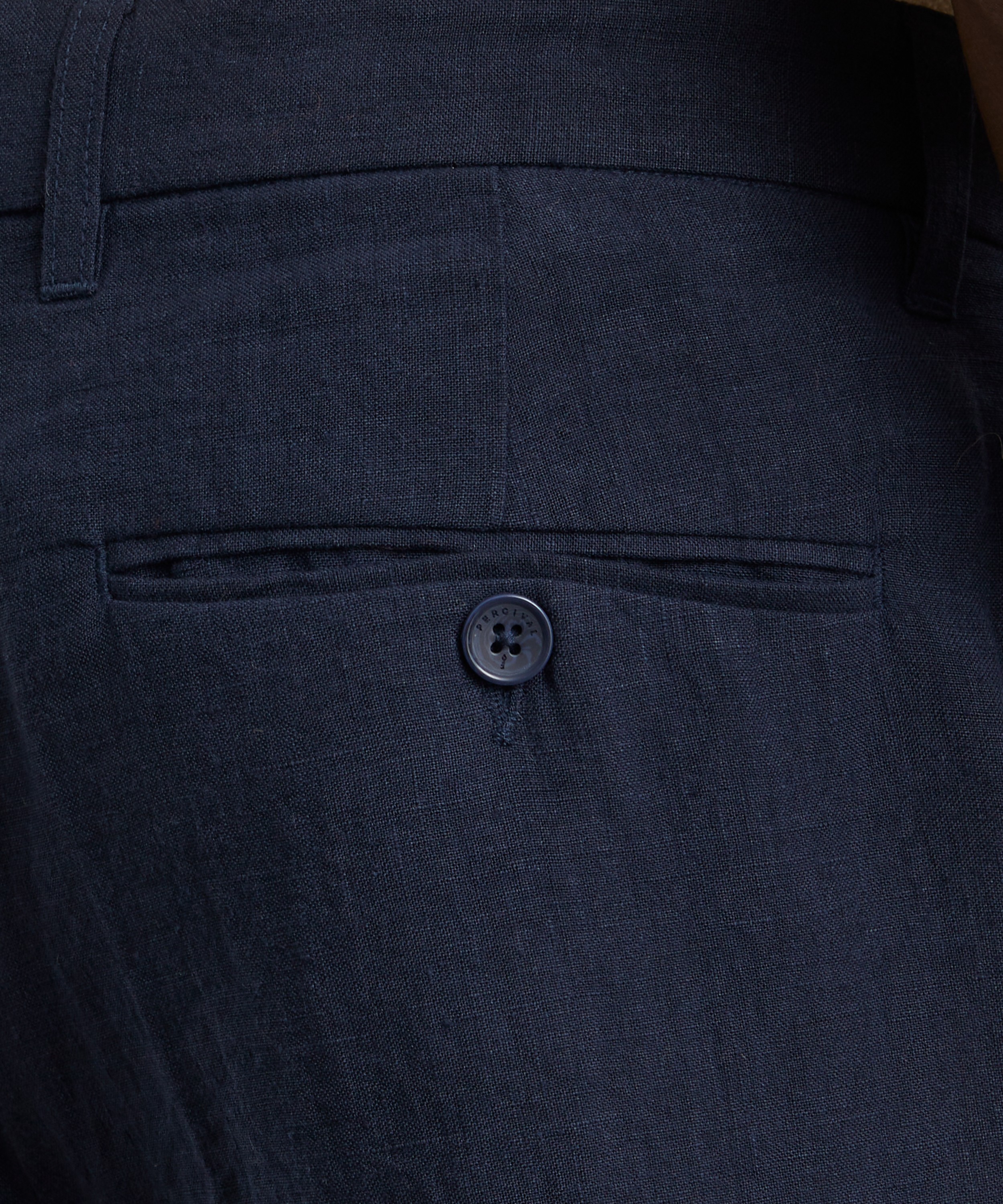 Percival - Tailored Linen Trousers in Navy&nbsp; image number 4