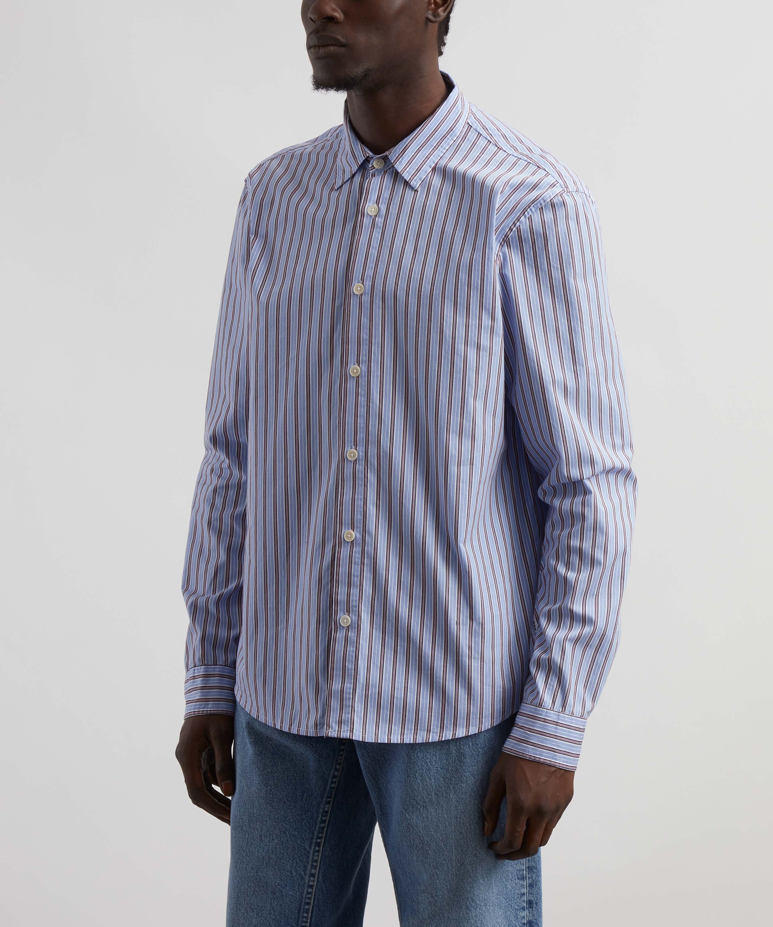 Wax London - Trin Blue Striped Cotton Shirt image number 2