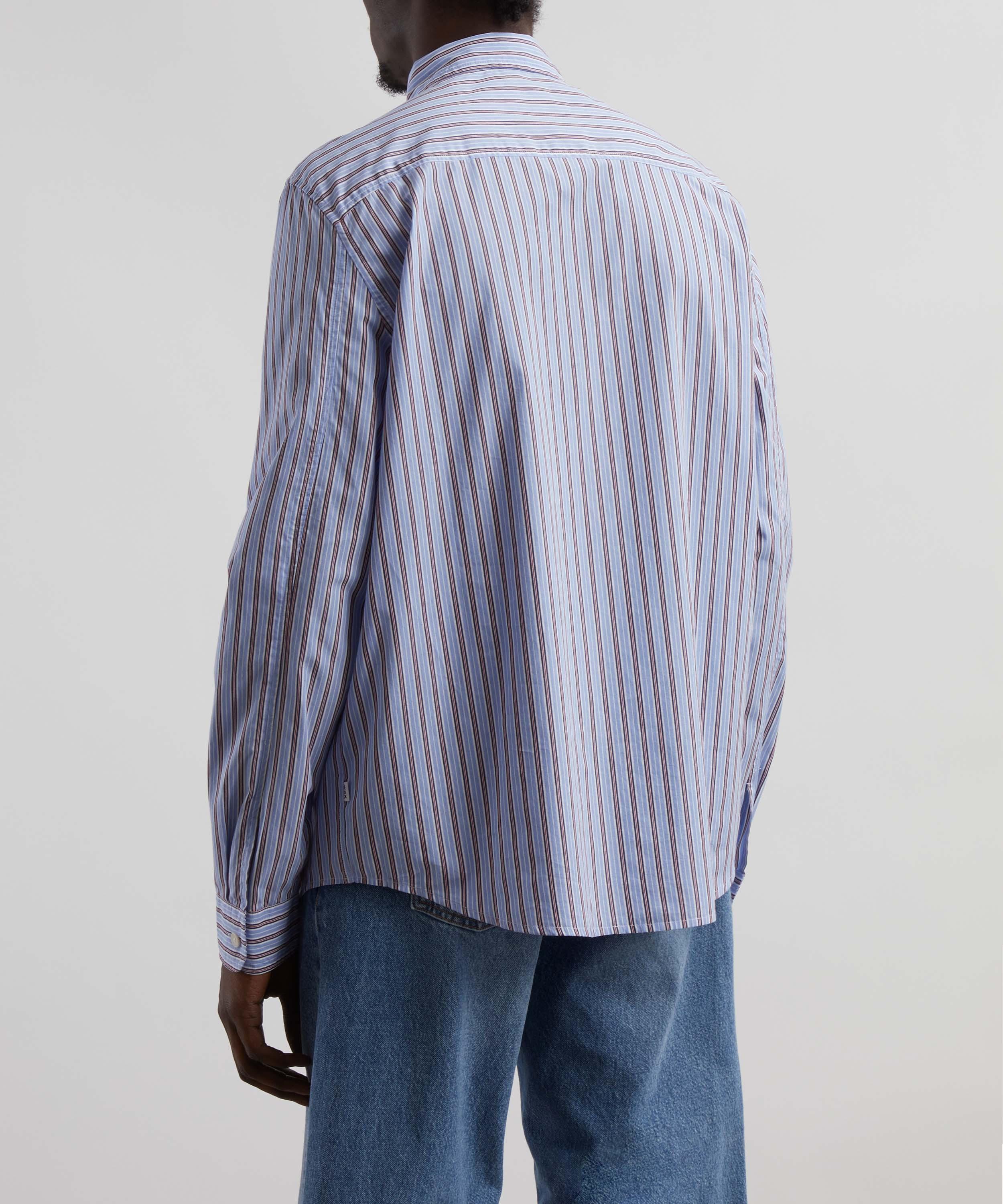 Wax London - Trin Blue Striped Cotton Shirt image number 3