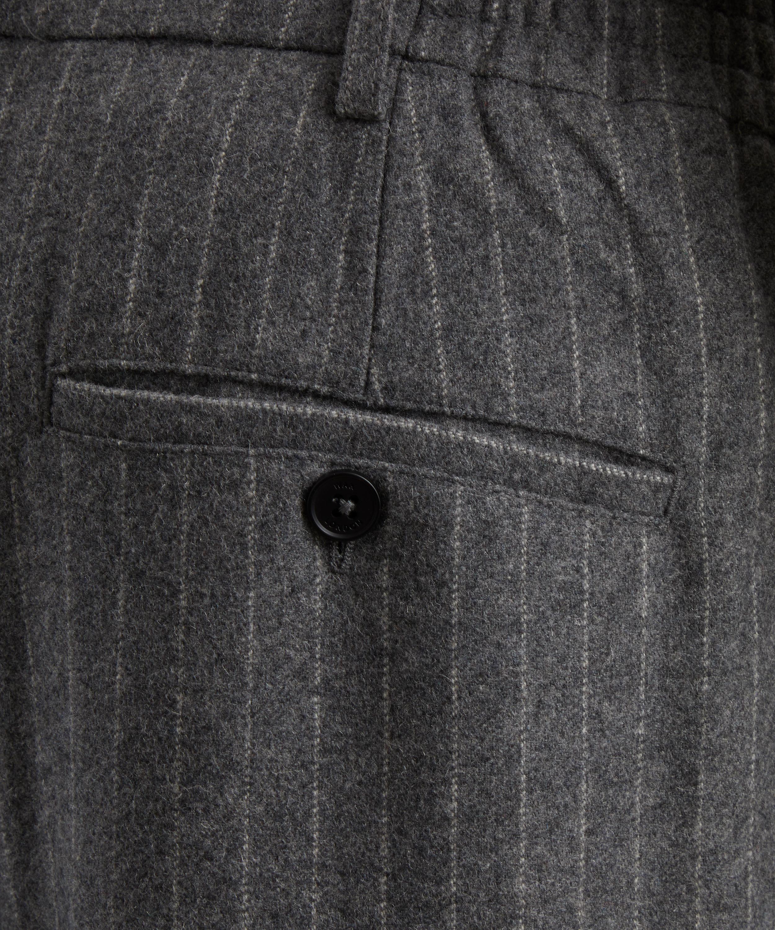 Wax London - Malham Charcoal Grey Pinstripe Wool Trousers image number 4