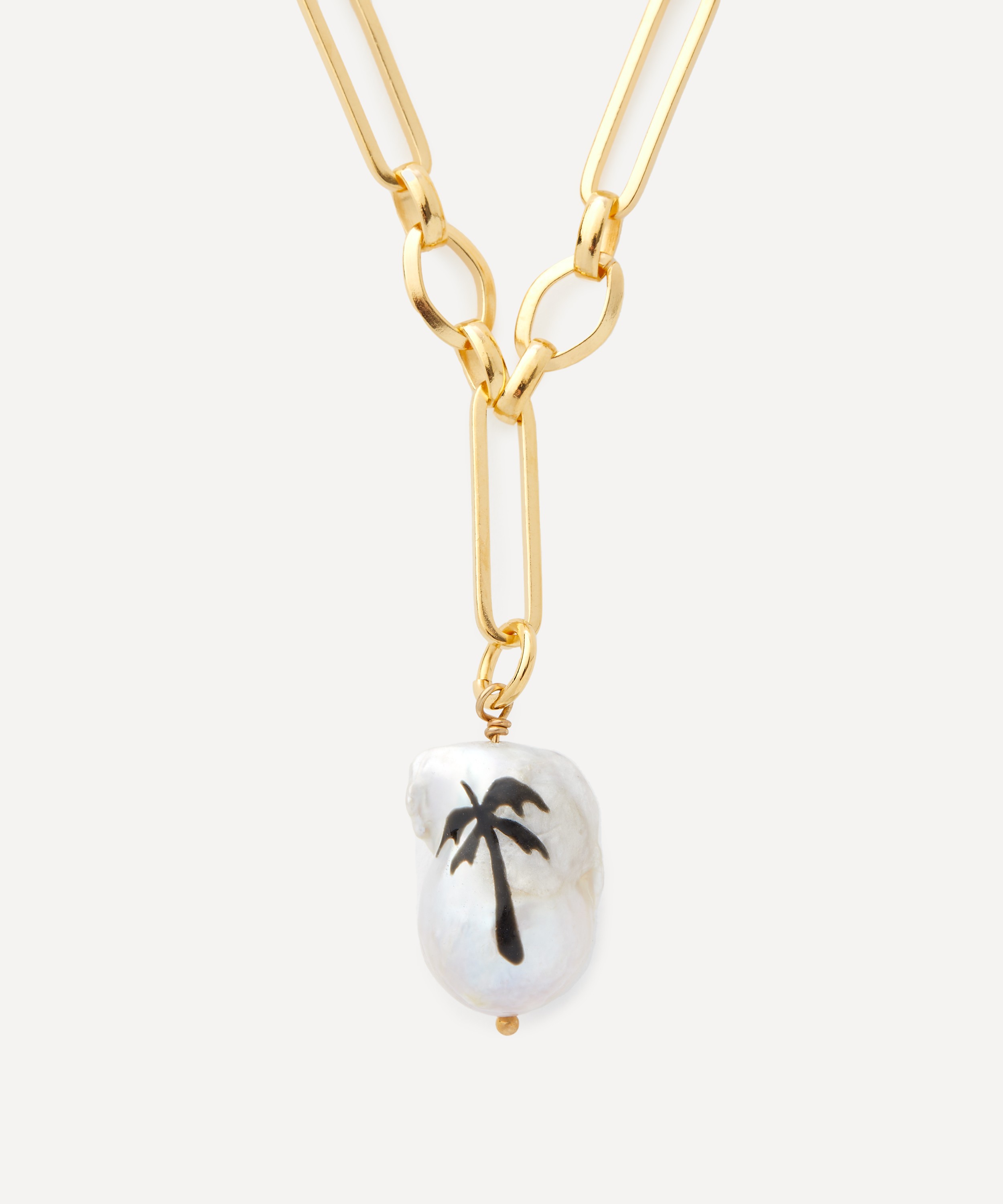 Martha Calvo - 14ct Gold-Plated Paradise Palm Pendant Necklace image number 0