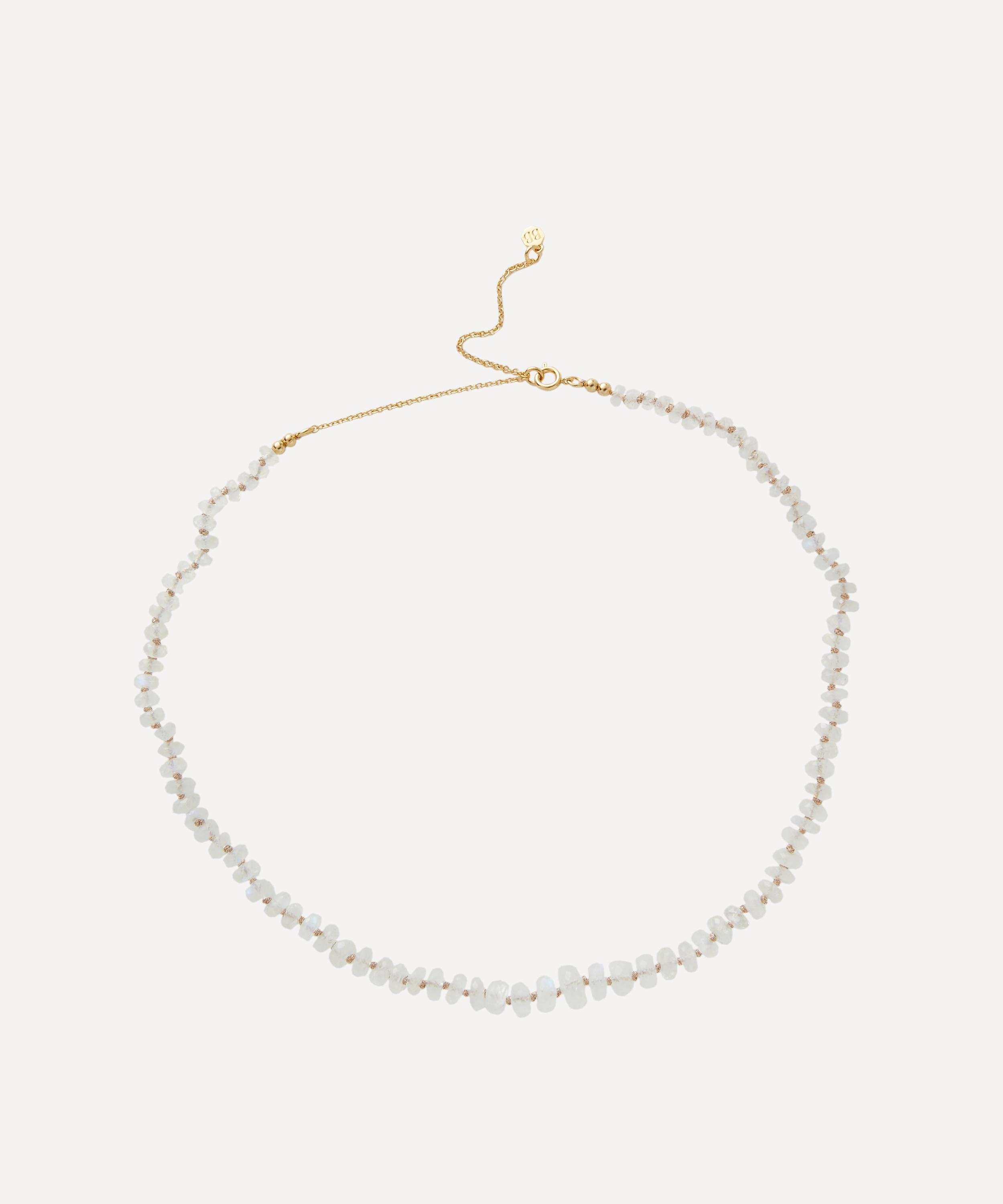 Bon Bon Jewellery Club - Silver Shimmering Moonstone Bead Necklace image number 0