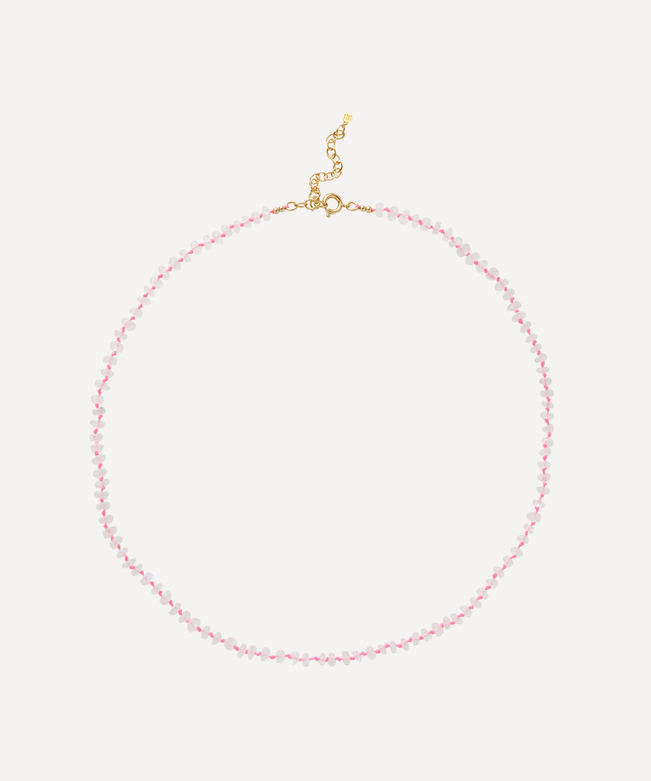 Bon Bon Jewellery Club - 14ct Gold-Plated Vermeil Silver New Beginnings Rainbow Moonstone Bead Necklace image number 0