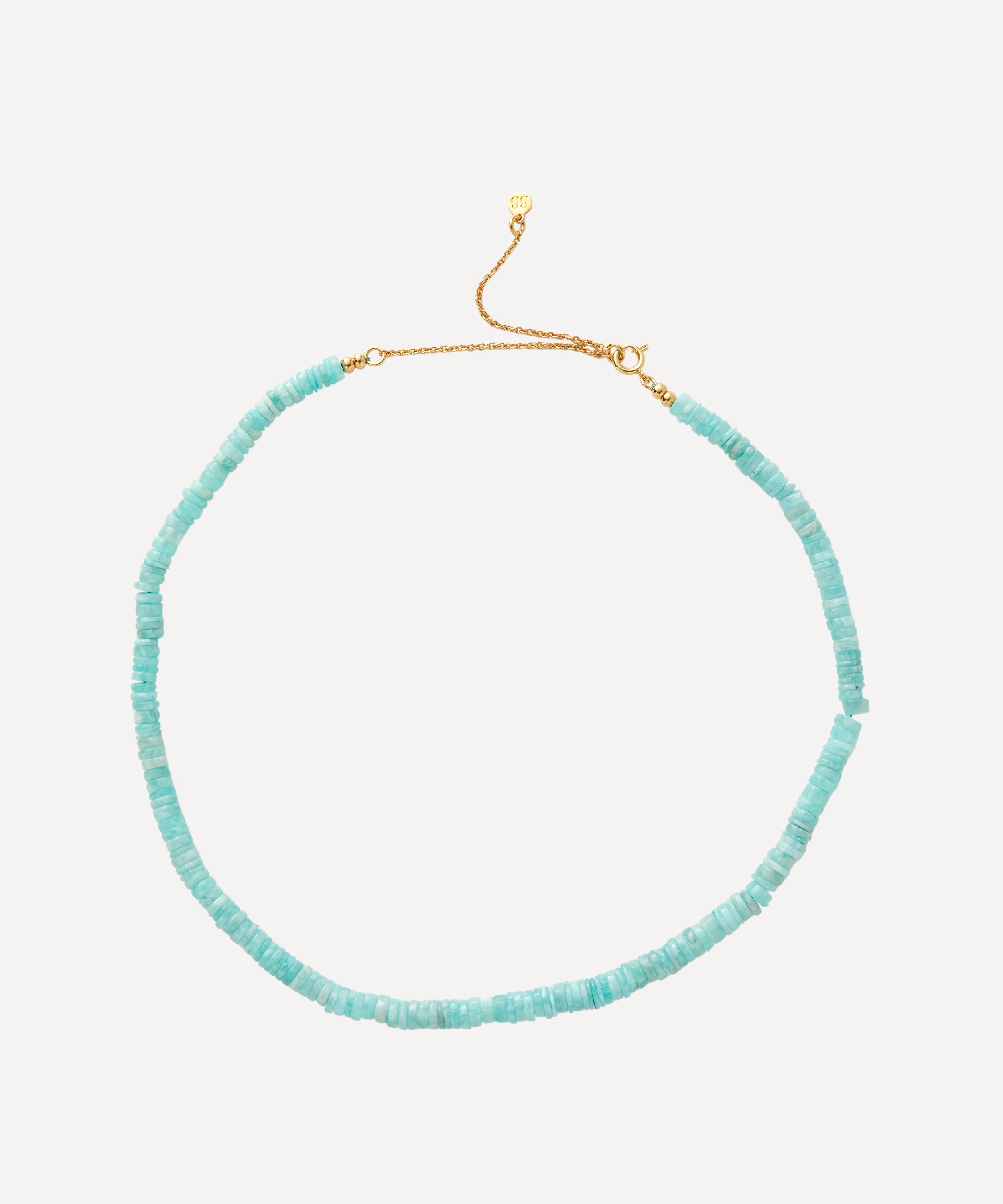 Bon Bon Jewellery Club - 14ct Gold-Plated Vermeil Silver Amazonite Heishi Bead Necklace image number 0