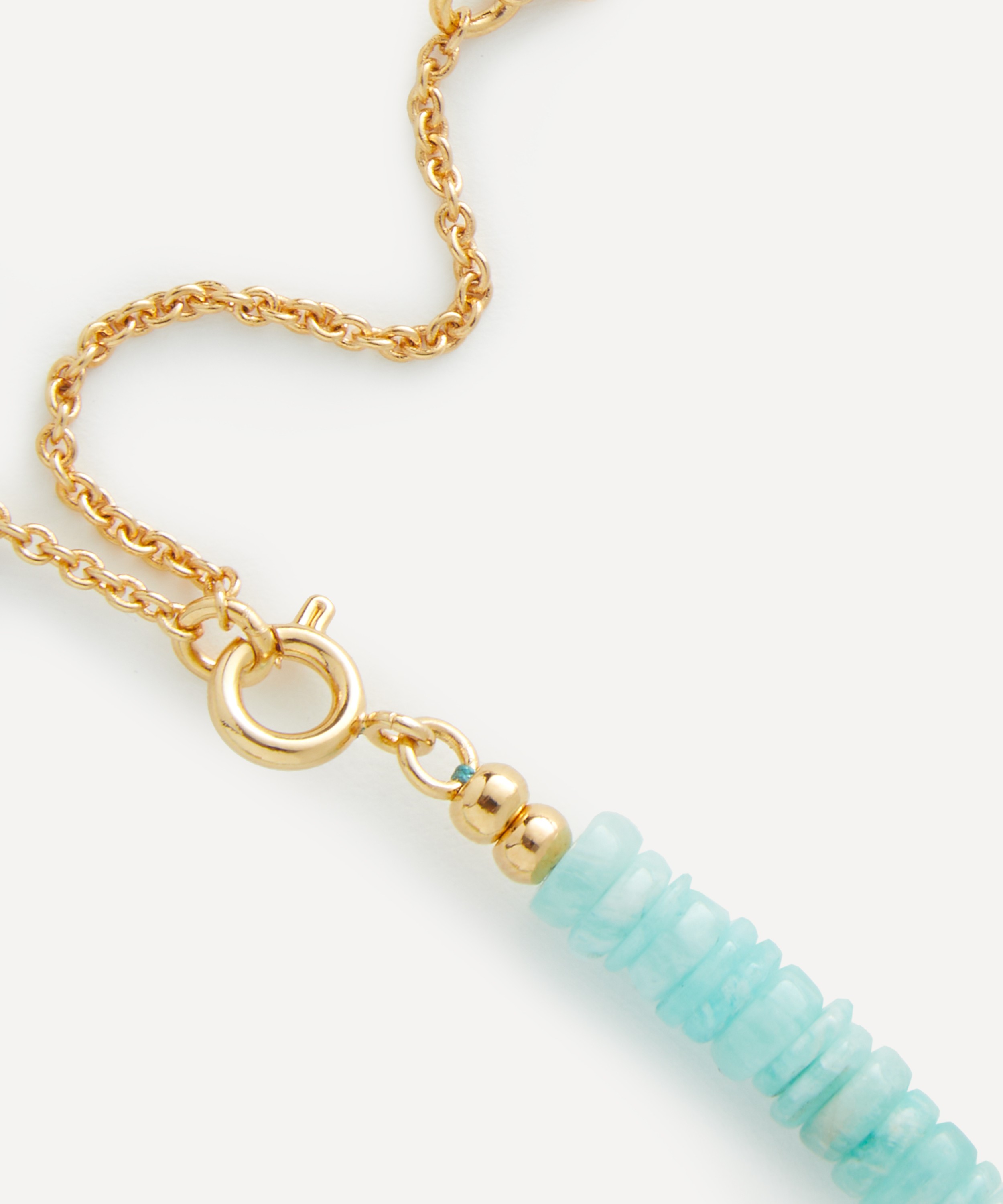 Bon Bon Jewellery Club - 14ct Gold-Plated Vermeil Silver Amazonite Heishi Bead Necklace image number 1