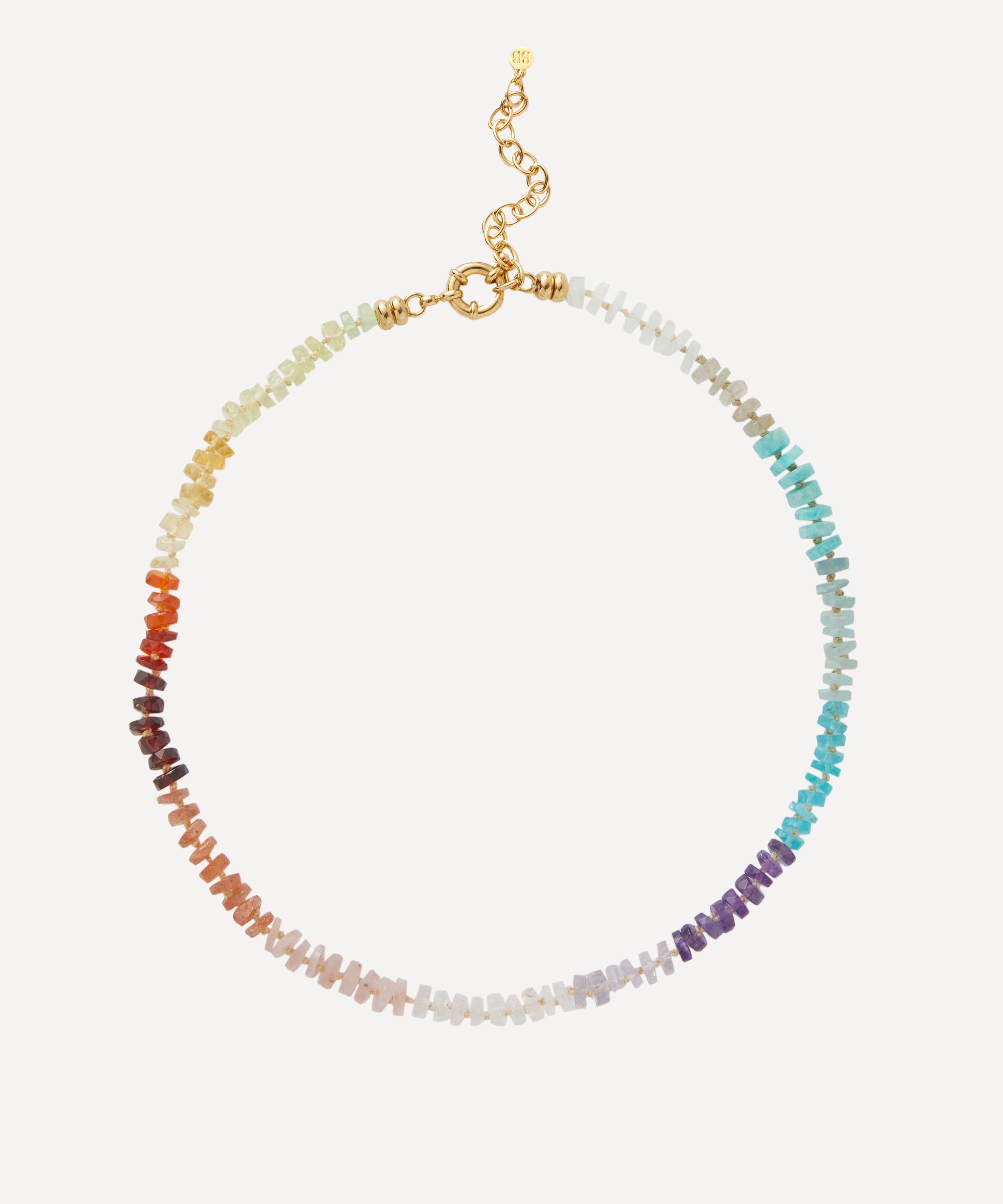 Bon Bon Jewellery Club - 14ct Gold-Plated Vermeil Brass Rainbow Vitality Bead Necklace image number 0