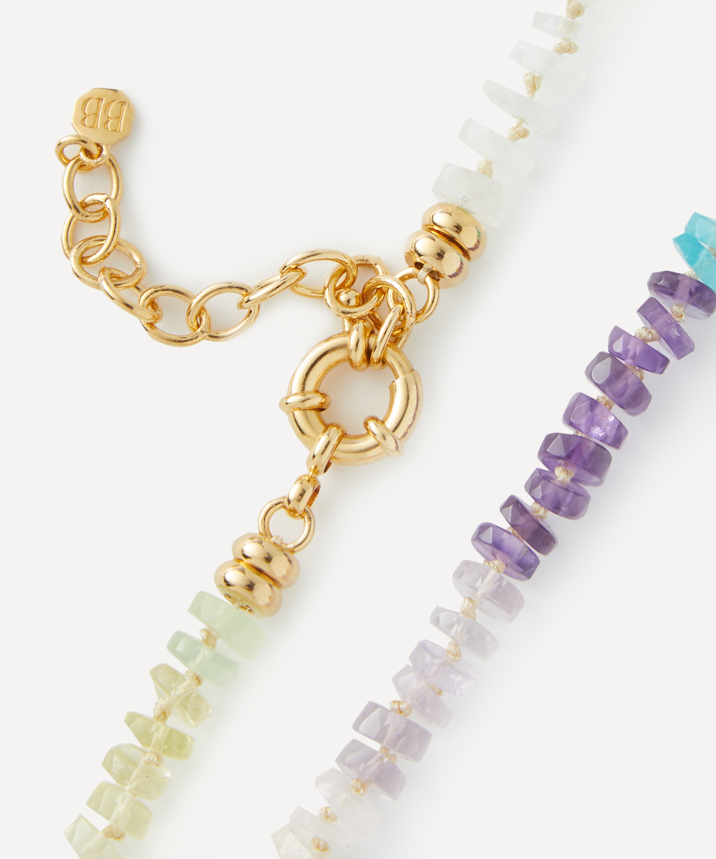 Bon Bon Jewellery Club - 14ct Gold-Plated Vermeil Brass Rainbow Vitality Bead Necklace image number 1