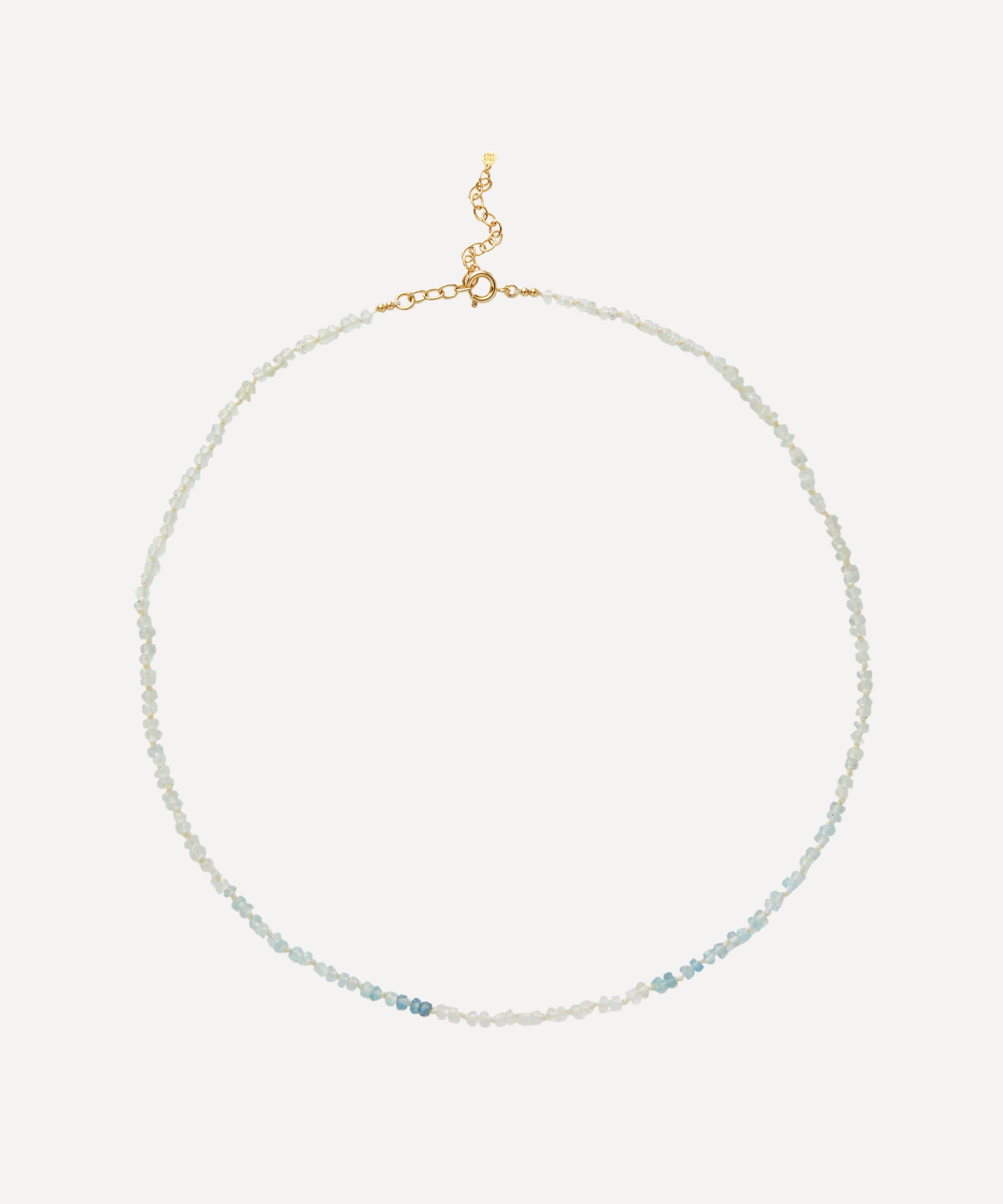 Bon Bon Jewellery Club - 14ct Gold-Plated Vermeil Silver Tranquillity Multi Aquamarine Bead Necklace image number 0