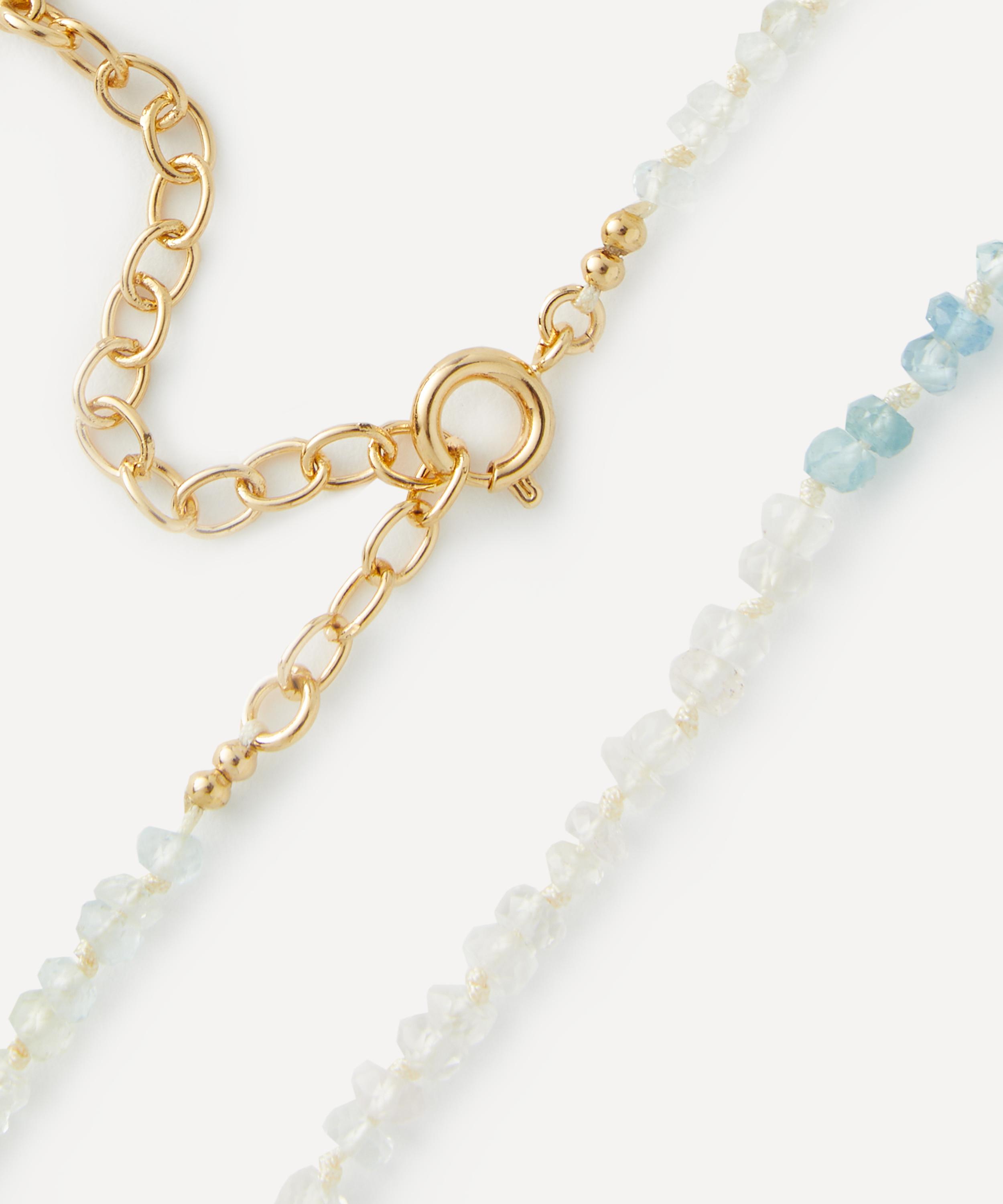 Bon Bon Jewellery Club - 14ct Gold-Plated Vermeil Silver Tranquillity Multi Aquamarine Bead Necklace image number 1