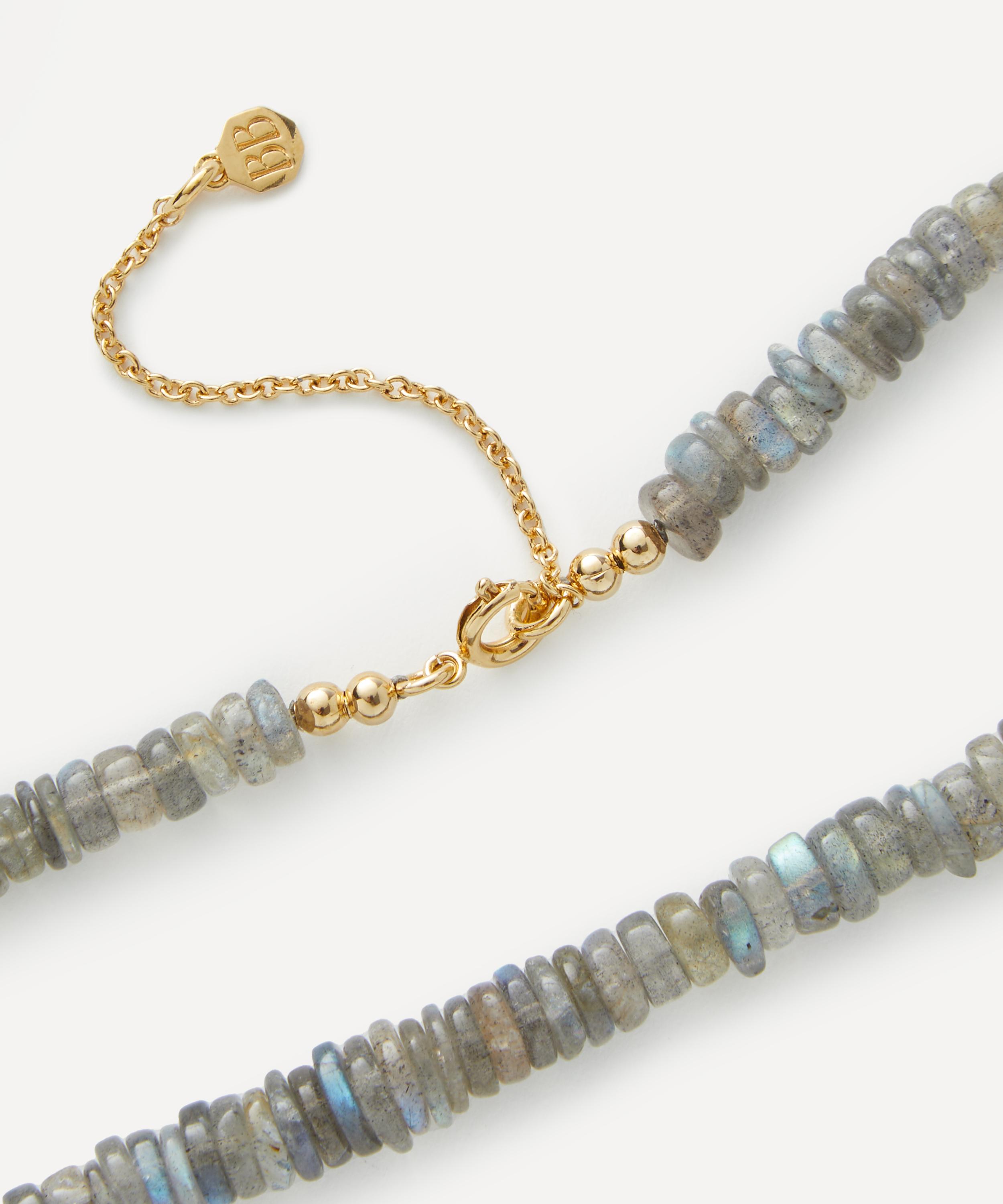 Bon Bon Jewellery Club - 14ct Gold-Plated Vermeil Silver Labradorite Positivity Heishi Bead Necklace image number 1