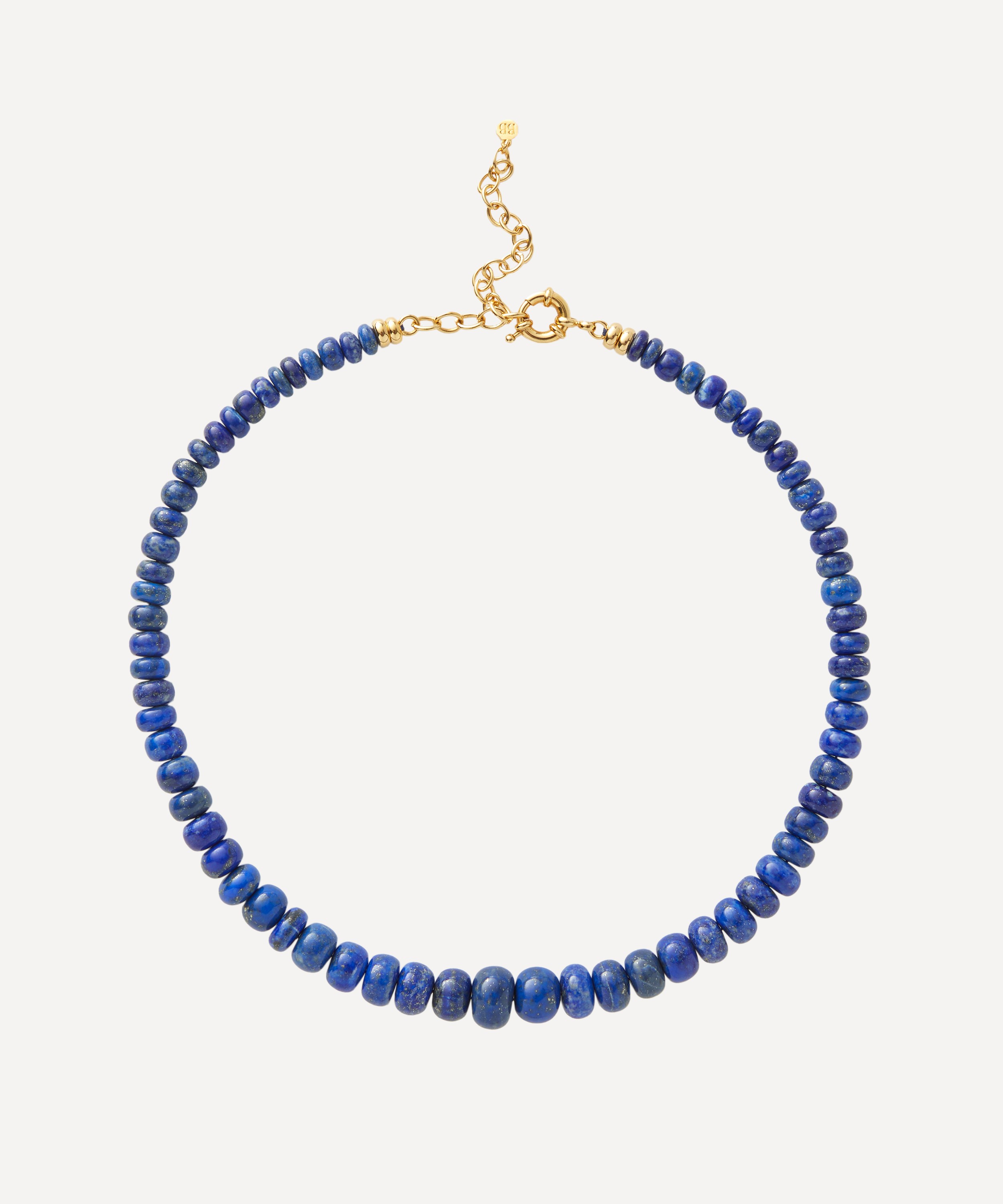 Bon Bon Jewellery Club - 14ct Gold-Plated Vermeil Silver Lapis Lazuli Wisdom Bead Necklace image number 0